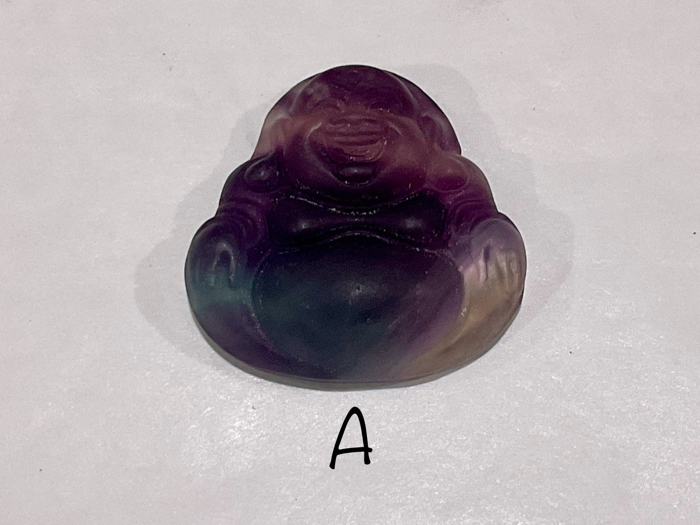Matt Finish Rainbow Fluorite Buddha Carving Group 2