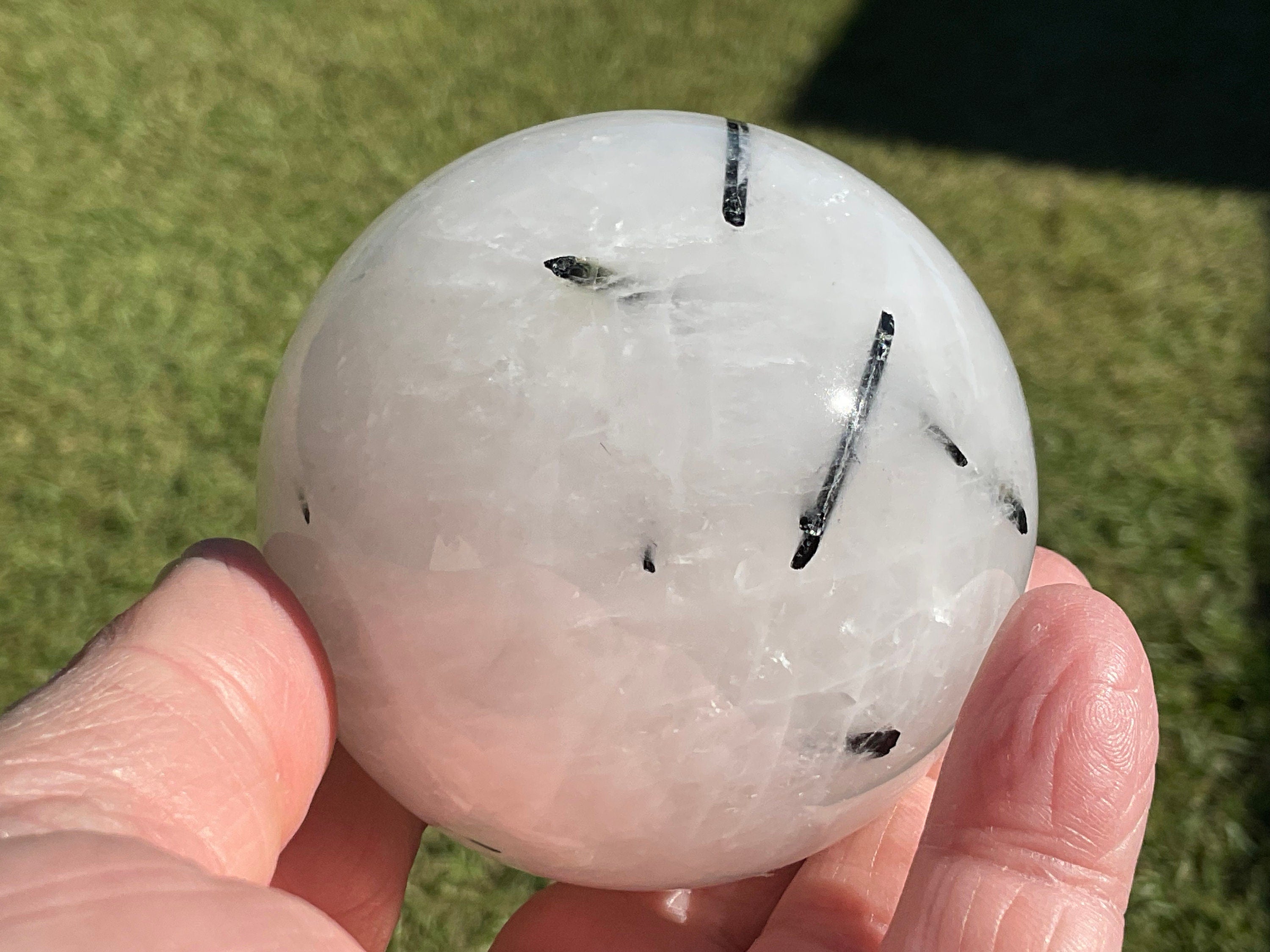 422g Tourmalated Quartz Sphere 2A