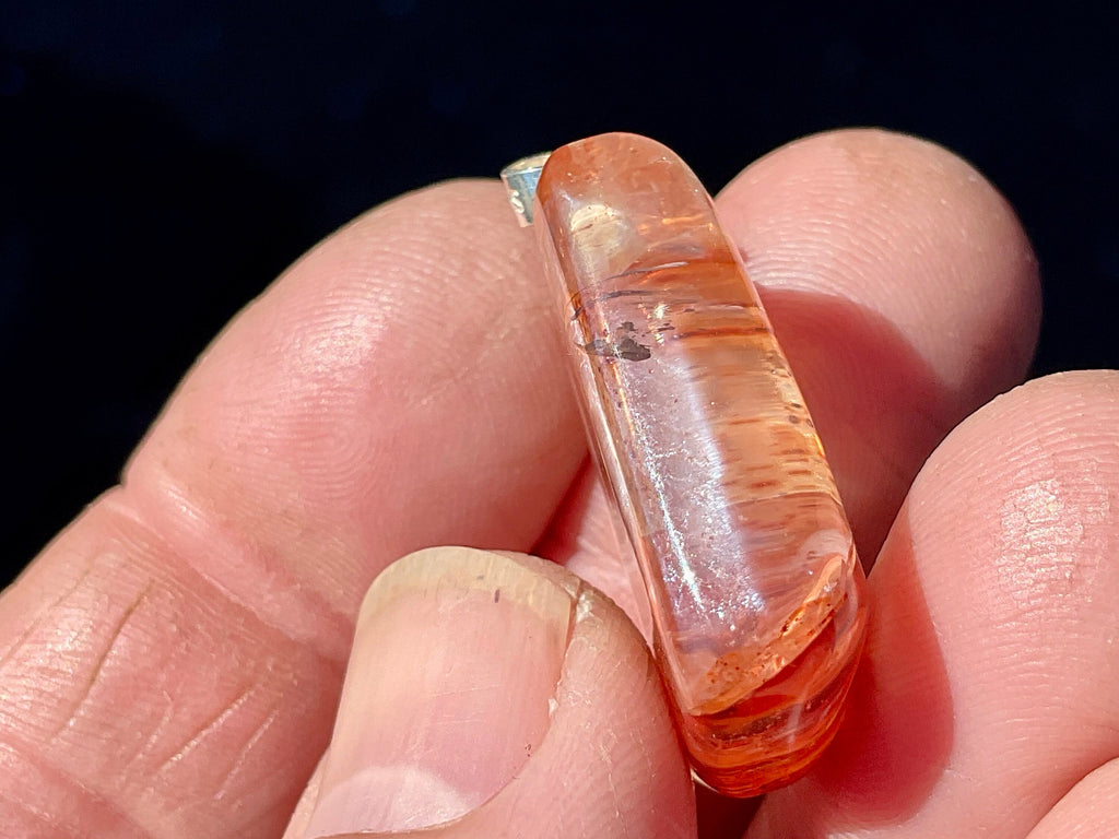 Fire Quartz Pillow Cabochon Pendant 2C