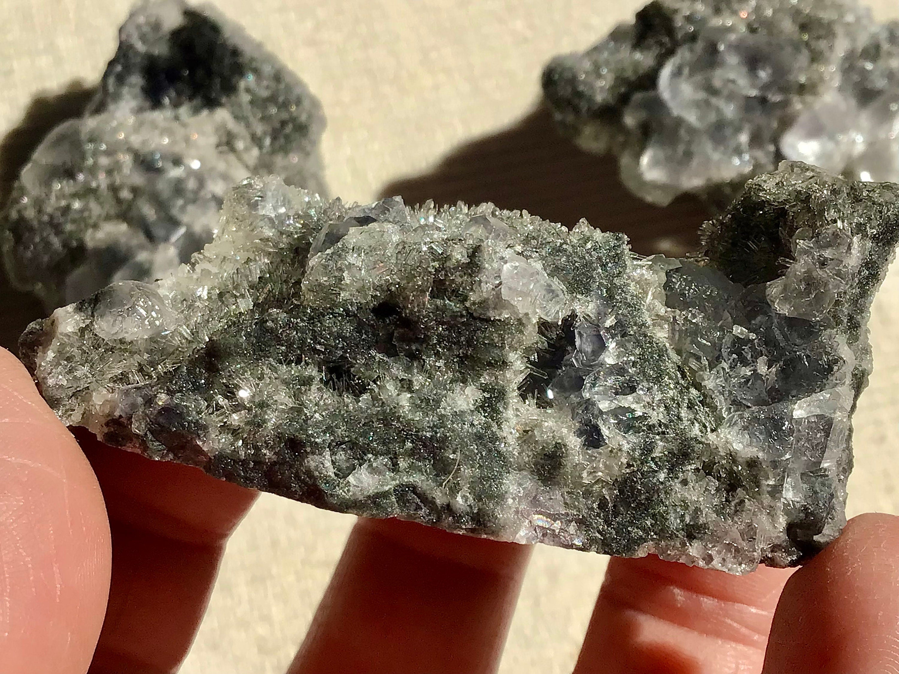 75g Fujian Fluorite on Needle Quartz Specimen 1