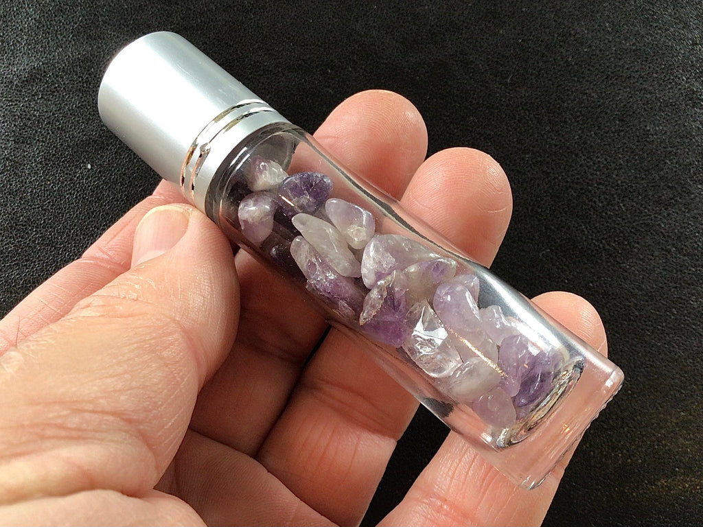 40g Amethyst Crystal Chip Roller Bottle
