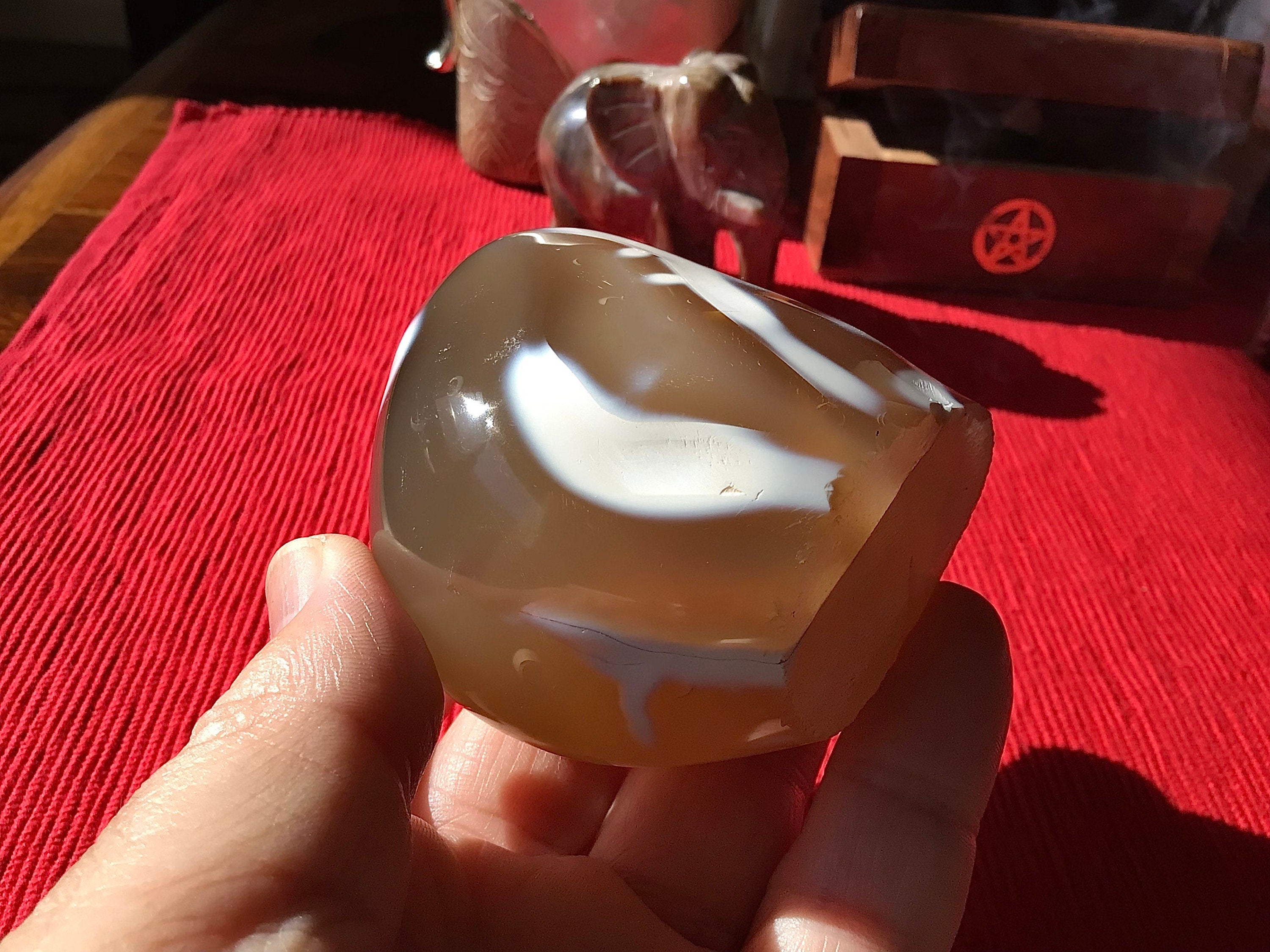 295g Pale Carnelian Orca Agate Freeform 2A