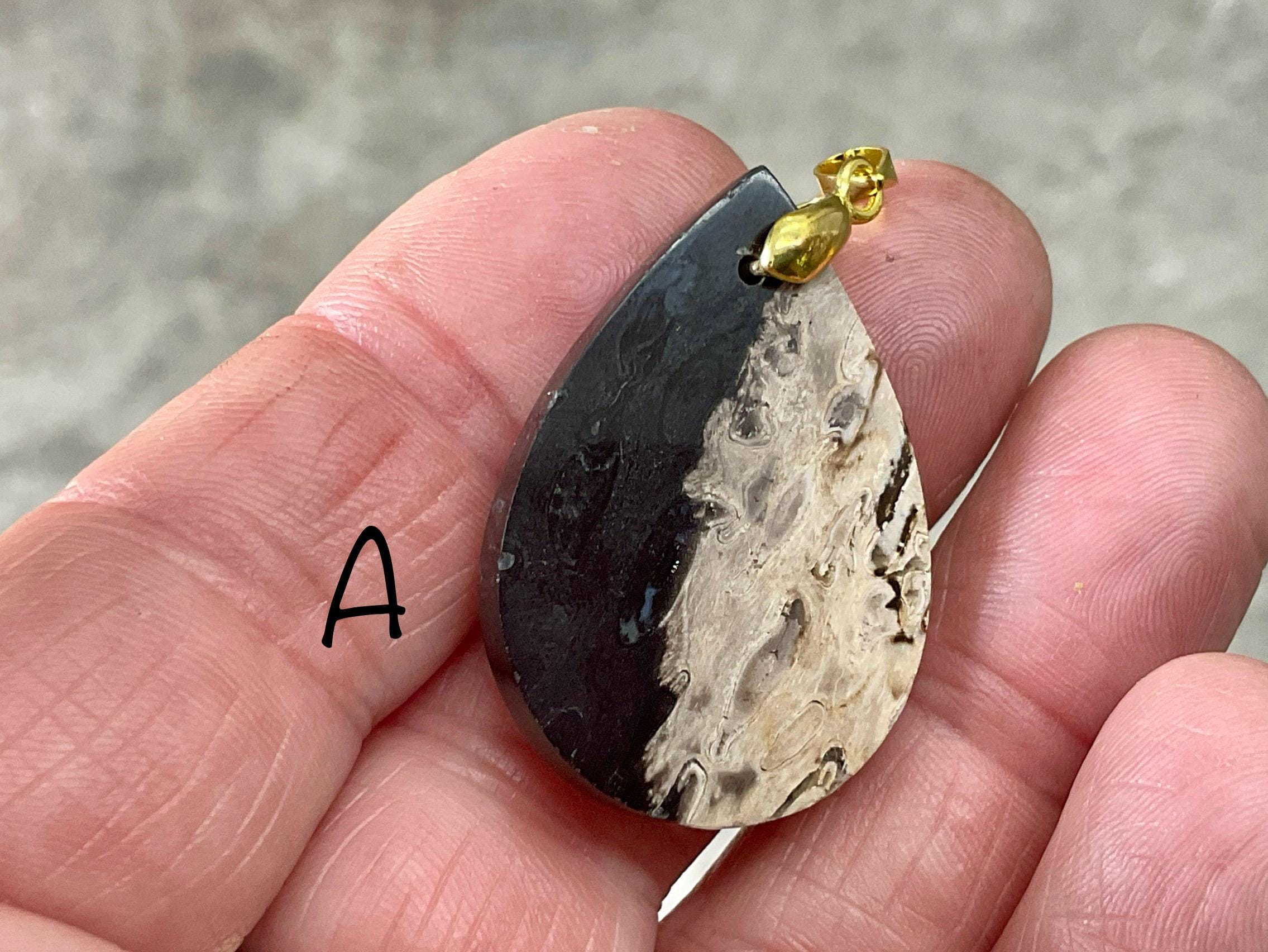 Indonesian Palm Root Cabochon Pendant Group 2