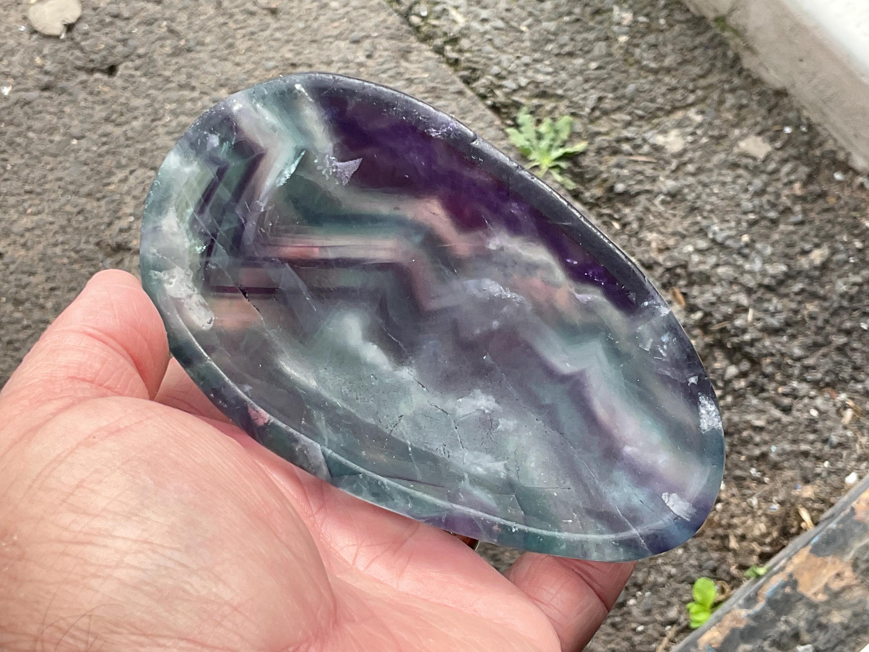 282g Rainbow Fluorite Freeform Bowl 1B