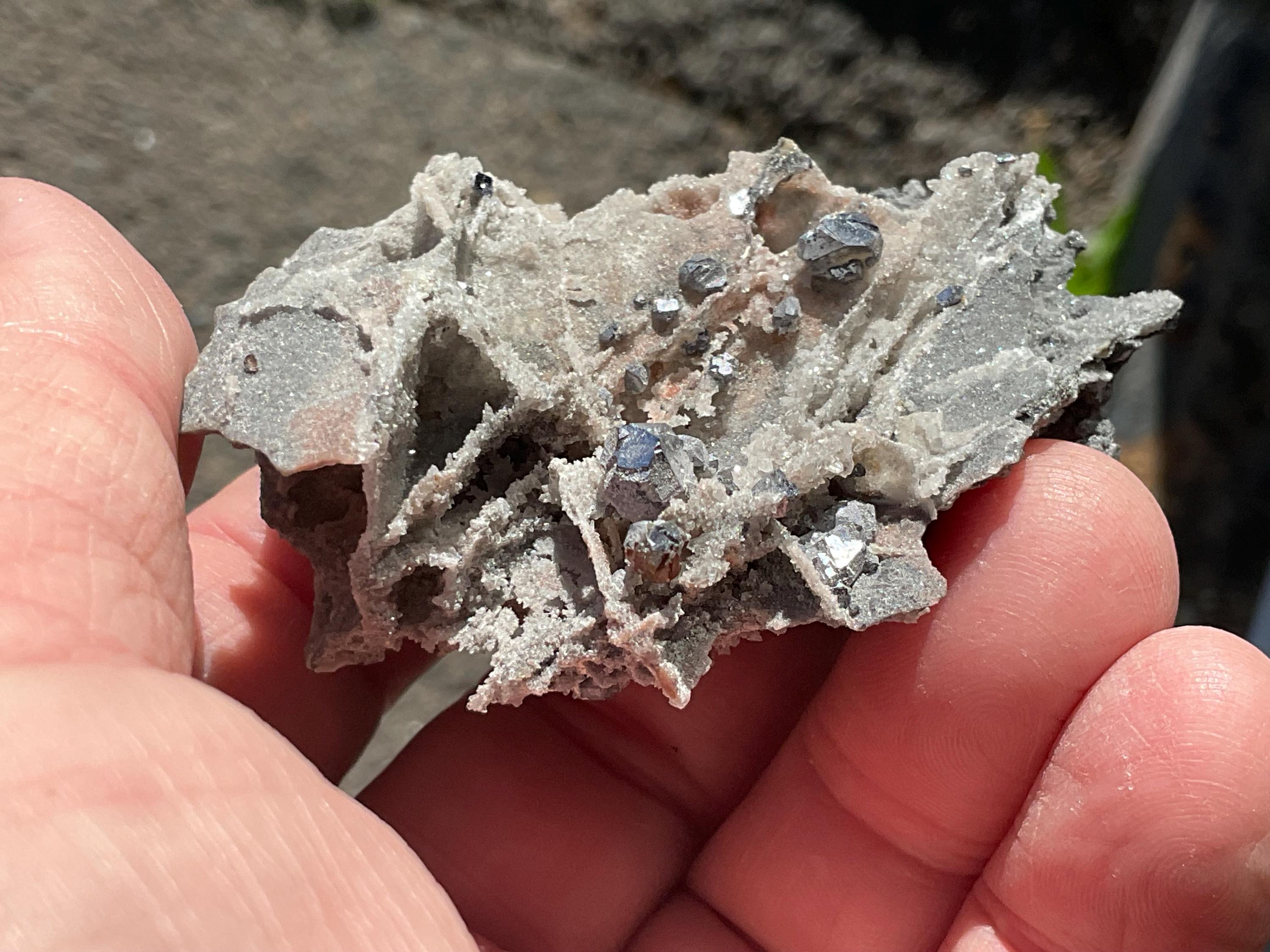 34g Sphalerite, Garnet, Galena Quartz Specimen 2B from Hunan, China