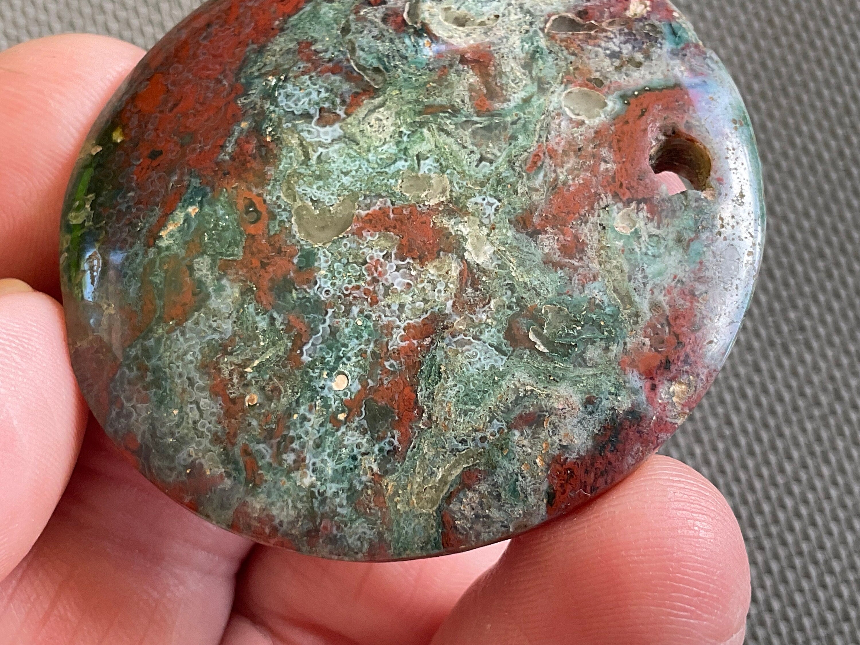 20g Round Ocean Jasper Pendant