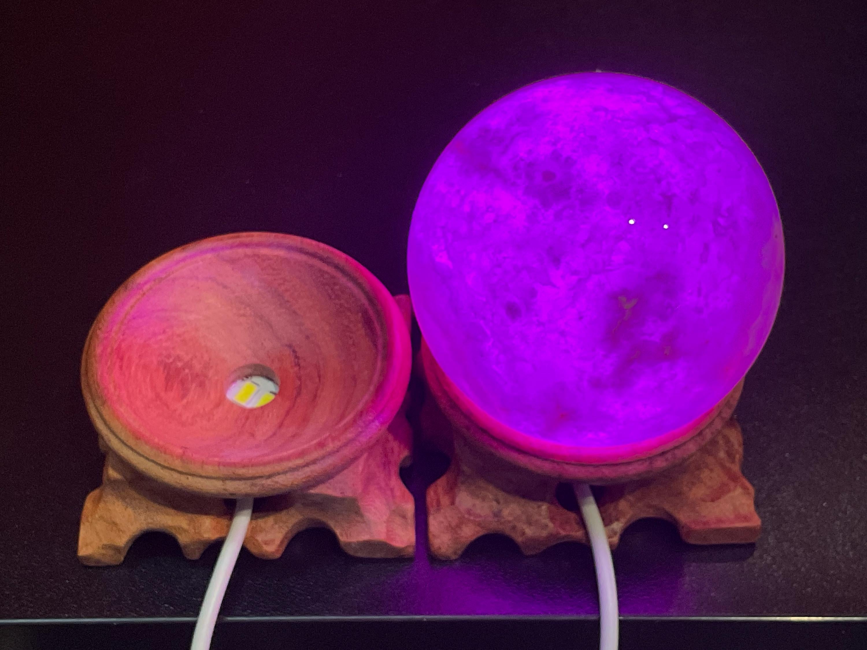 Hand Carved LED Sphere Stands