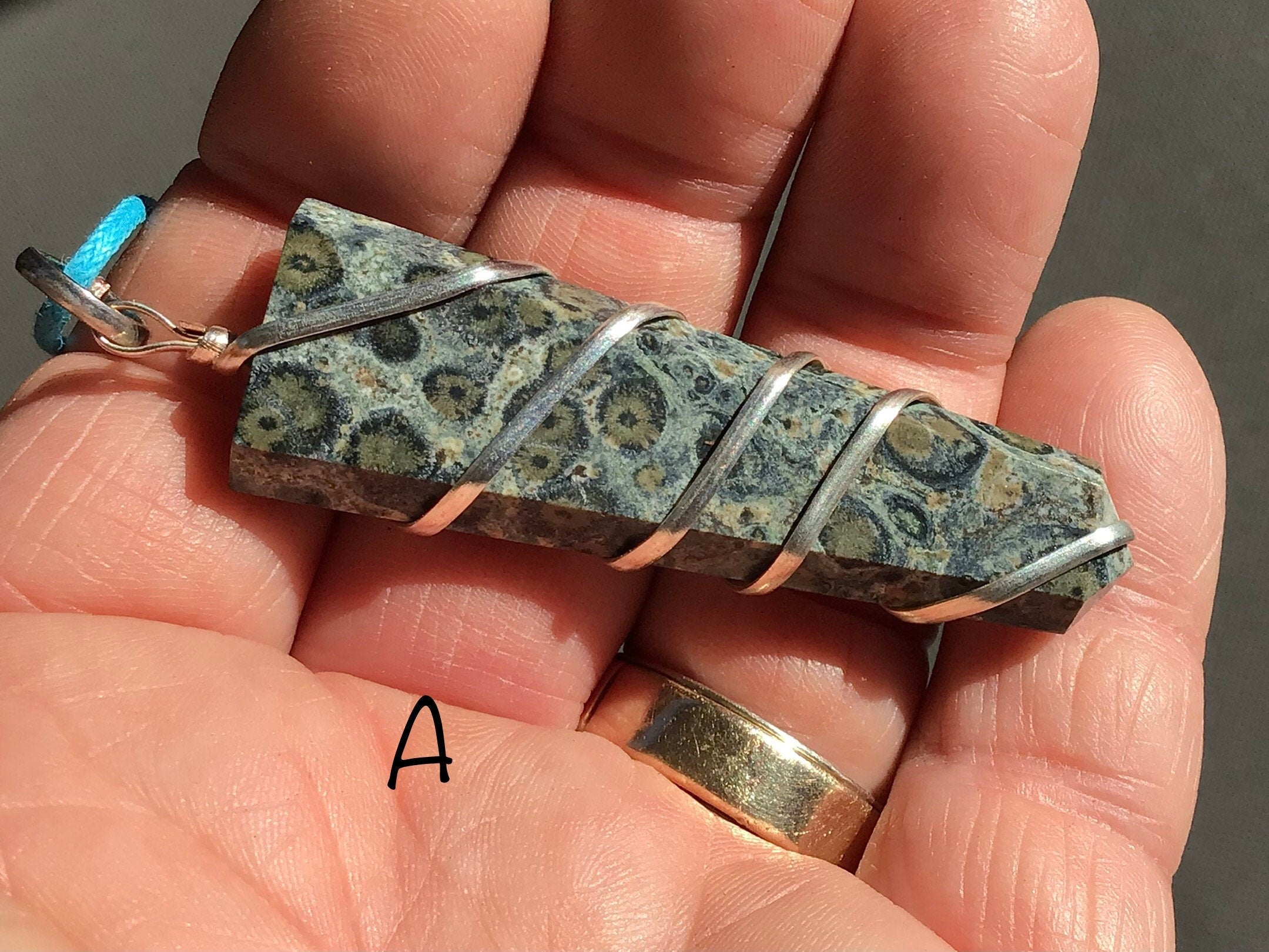 Kambaba Jasper Wire Wrapped Pendant
