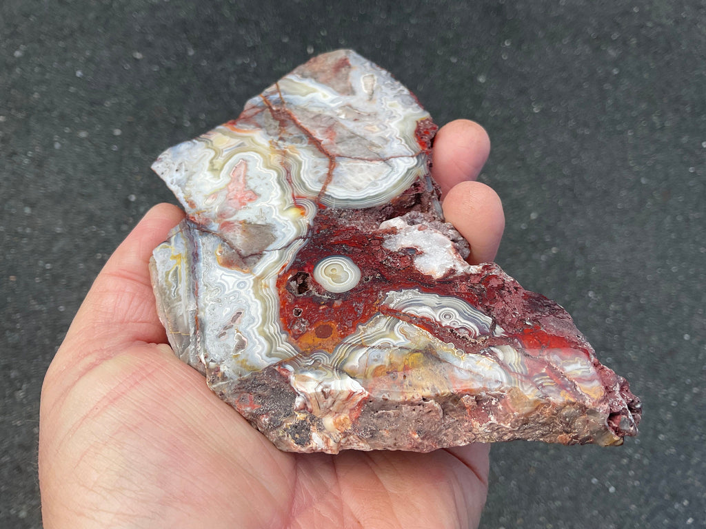 346g Red Mexican Crazy Lace Agate Polished Slab 1B