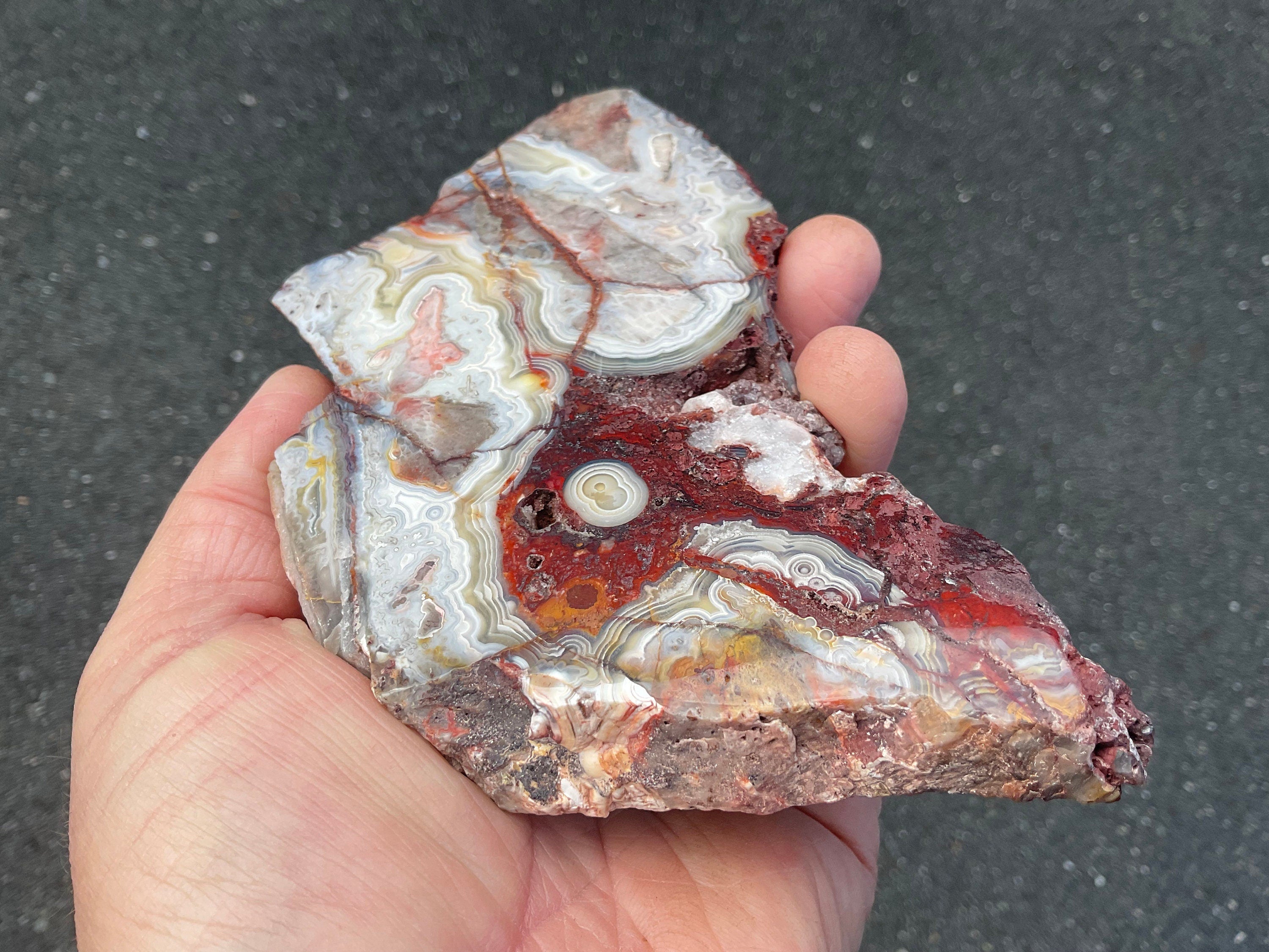 346g Red Mexican Crazy Lace Agate Polished Slab 1B