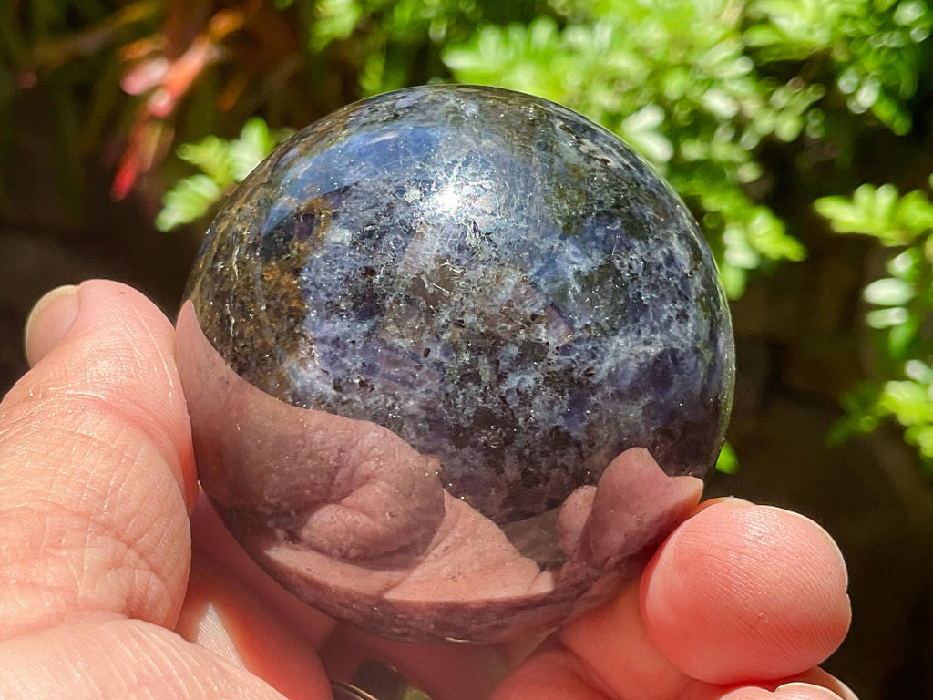 236g Iolite with Apatite Sphere 3A