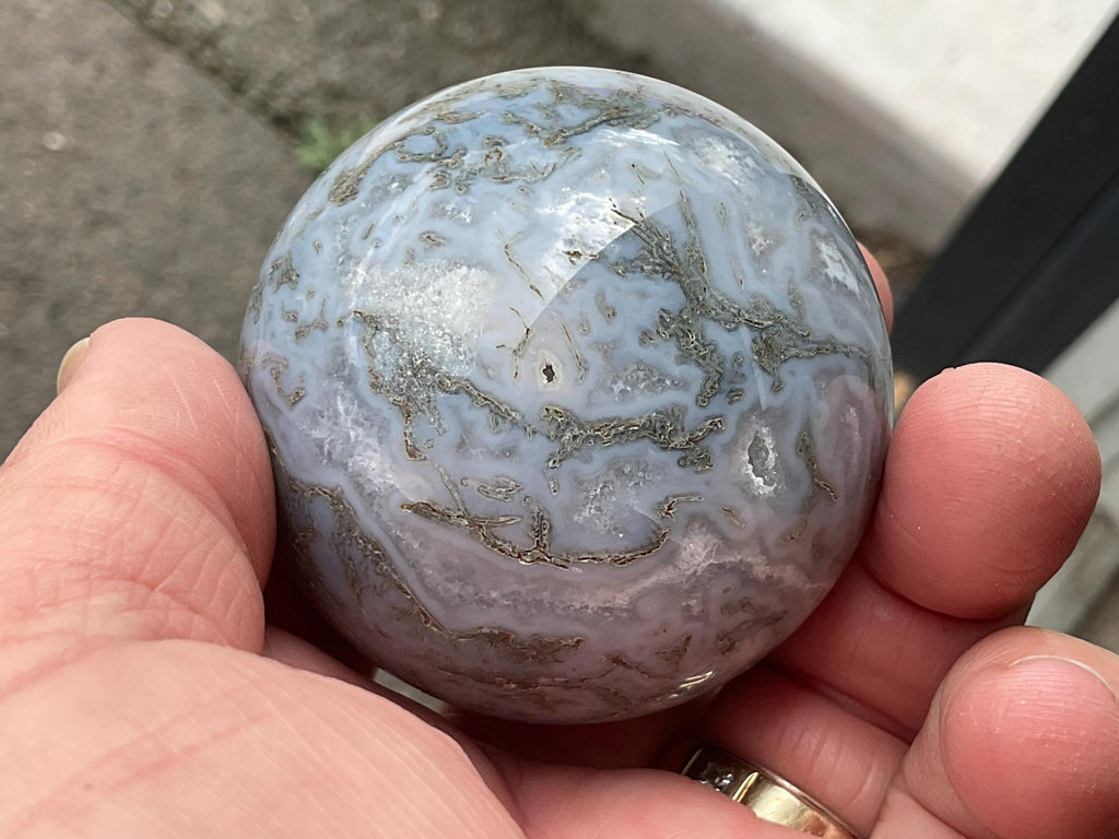 222g Moss Agate Sphere 5A