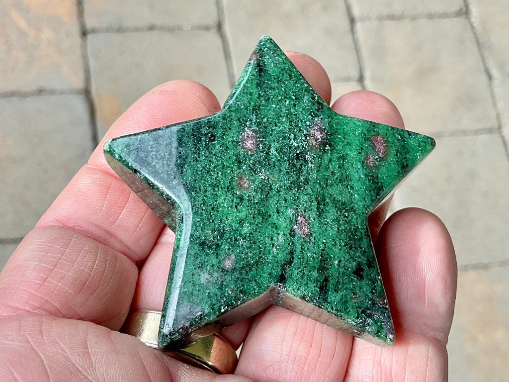 78g Ruby in Zoisite Polished Star 2D