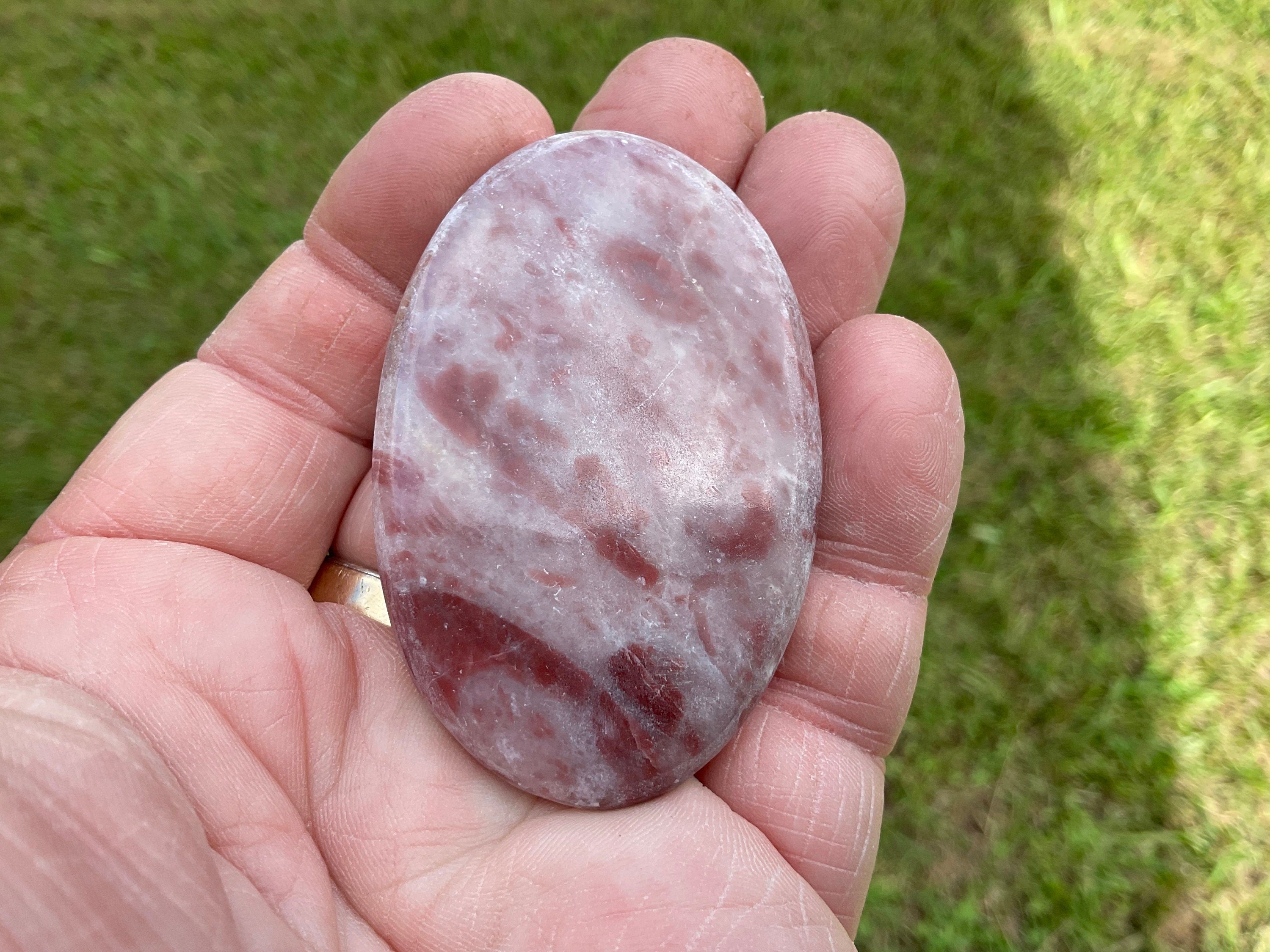 46g Pakistan Strawberry Jasper Palmstone 1B
