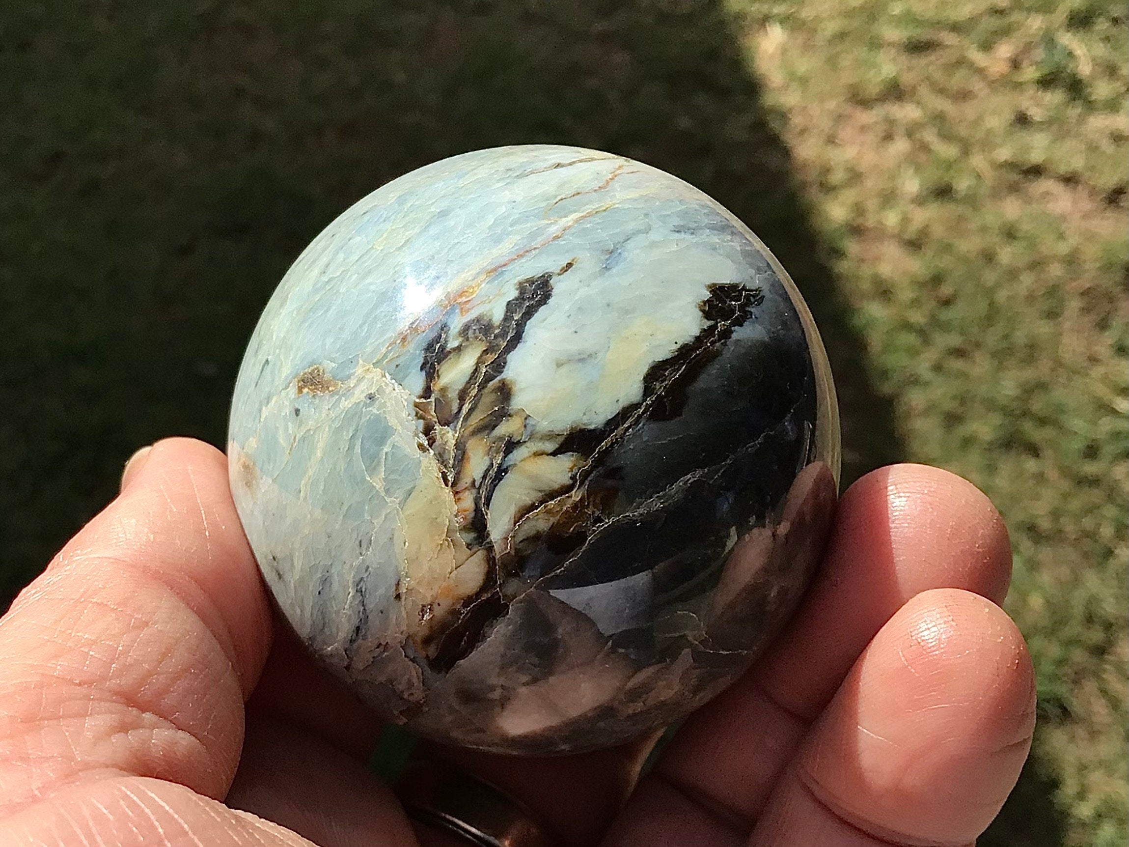 203g Indonesian Duad Jasper Sphere 1D
