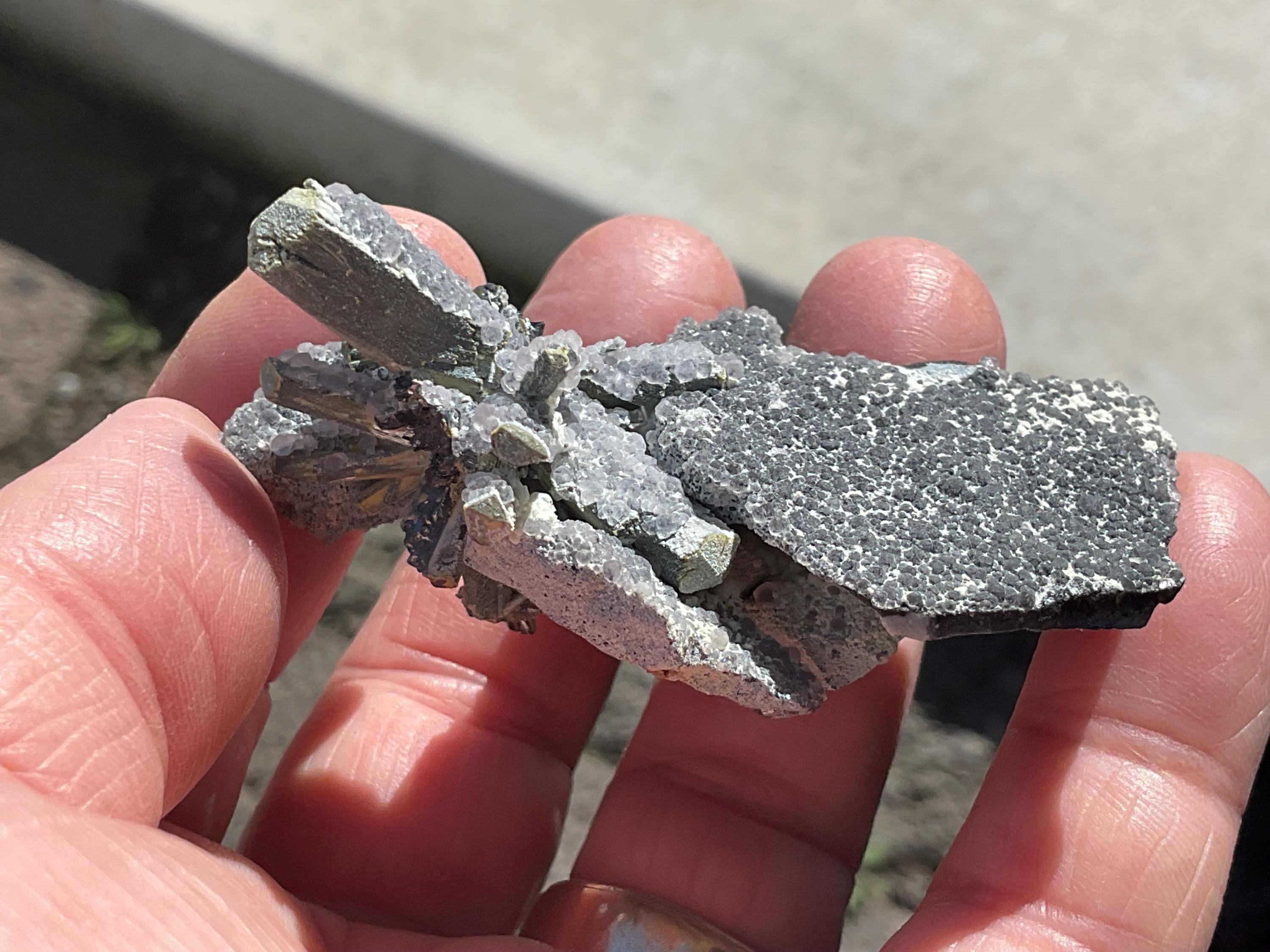 44g Fluorite on Stibnite Specimen 2C from Jiangxi, China