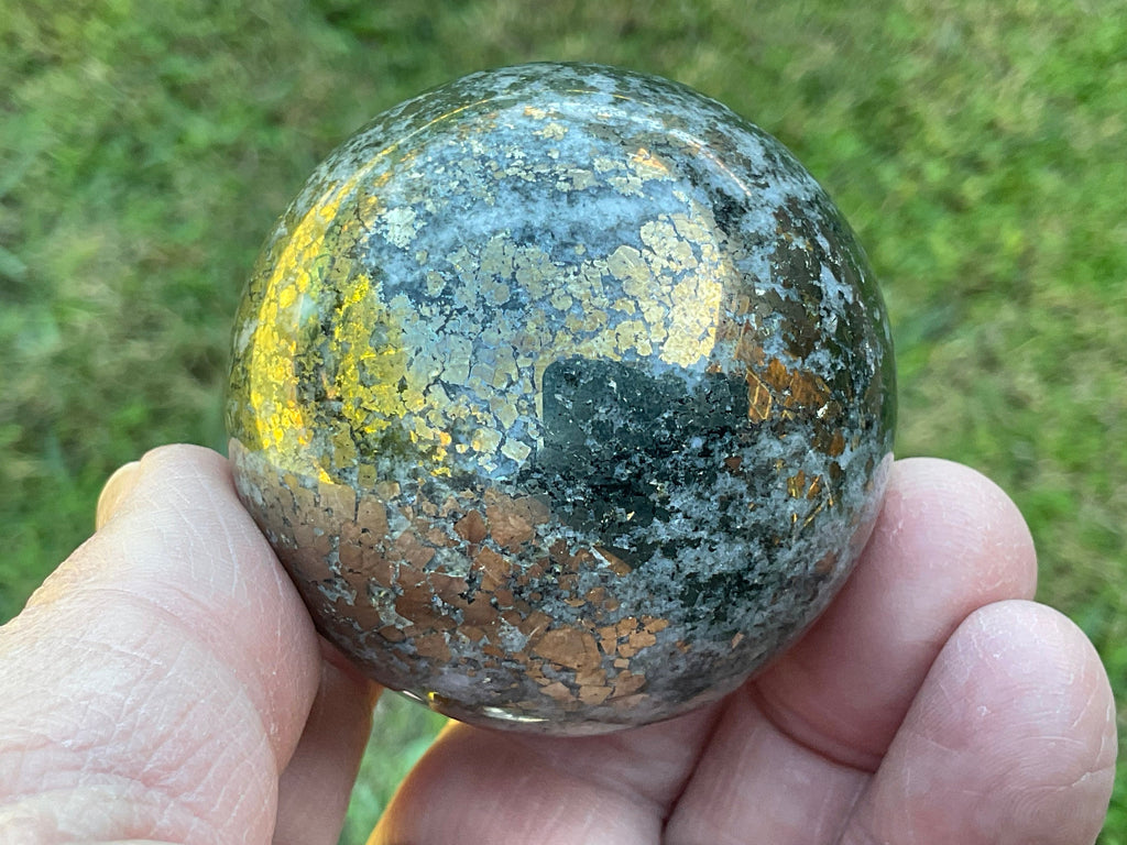 246g Cubic Pyrite in Quartz Sphere A
