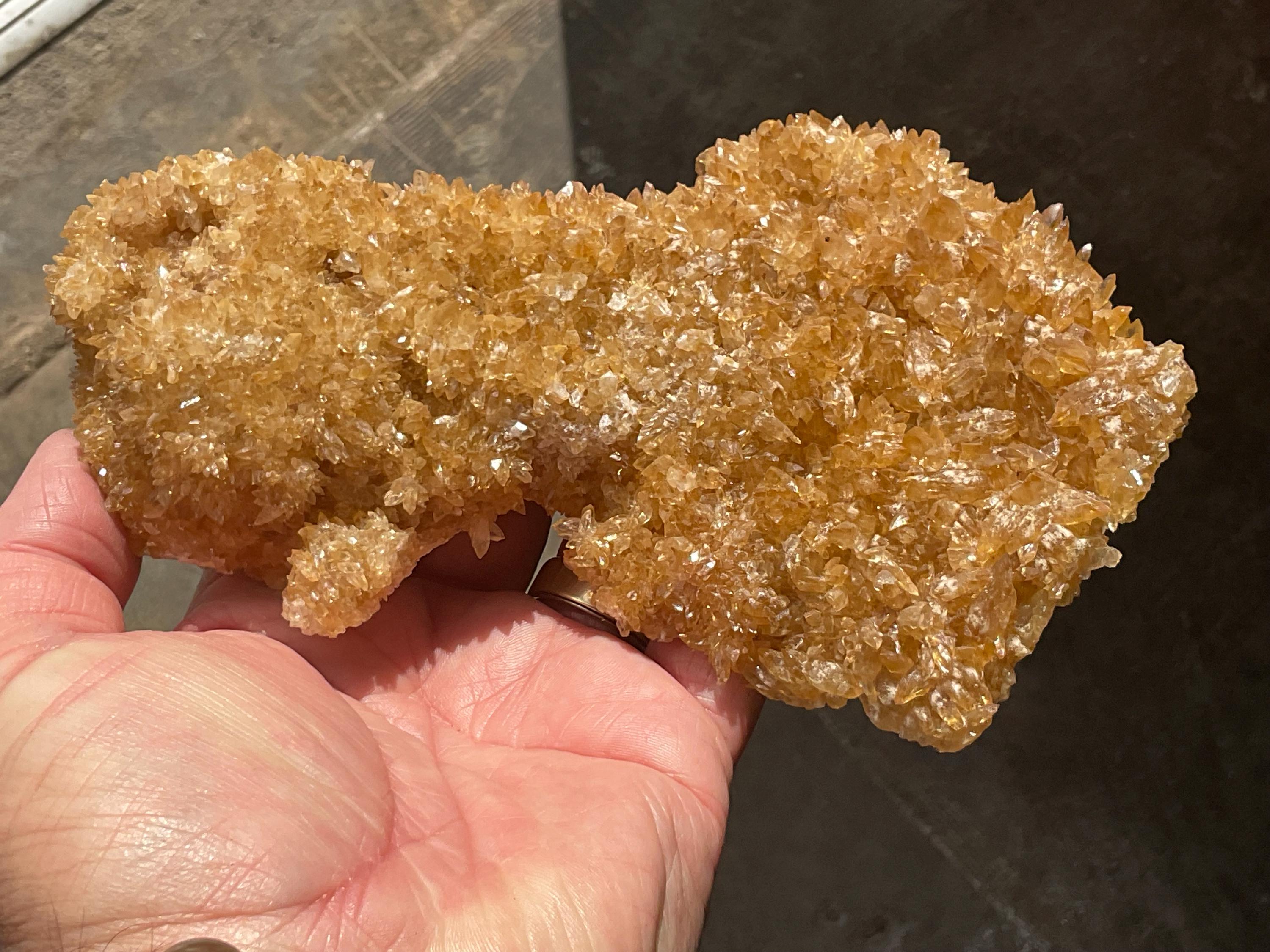 556g Amber Calcite Specimen 4B from Guizhou, China