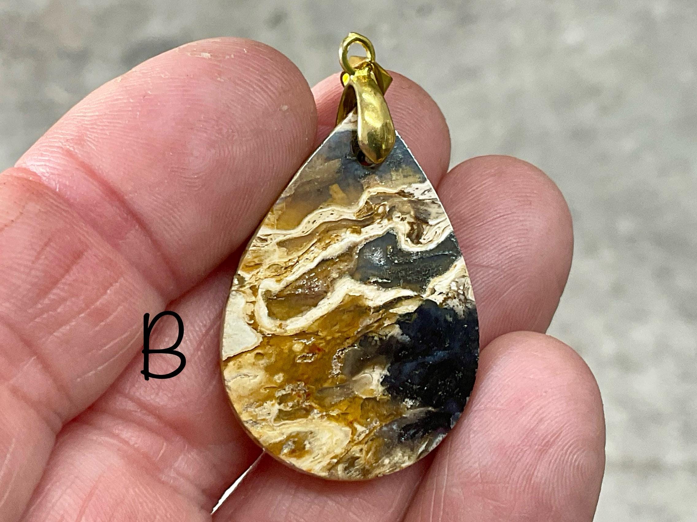 Indonesian Palm Root Cabochon Pendant Group 2