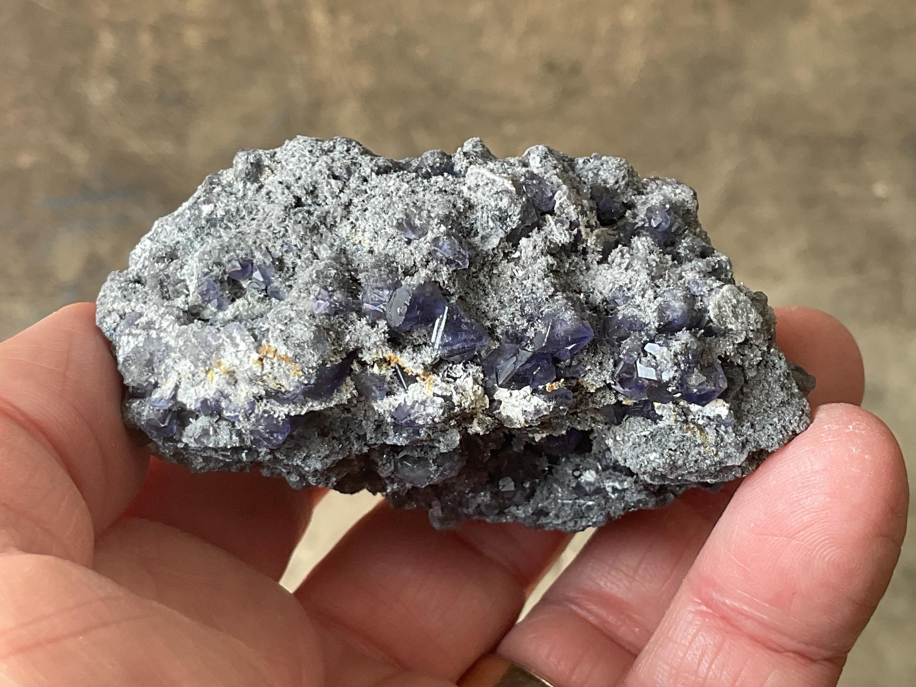106g Blue/Purple Fluorite in Quartz Matrix Specimen 2C from Fujian, China