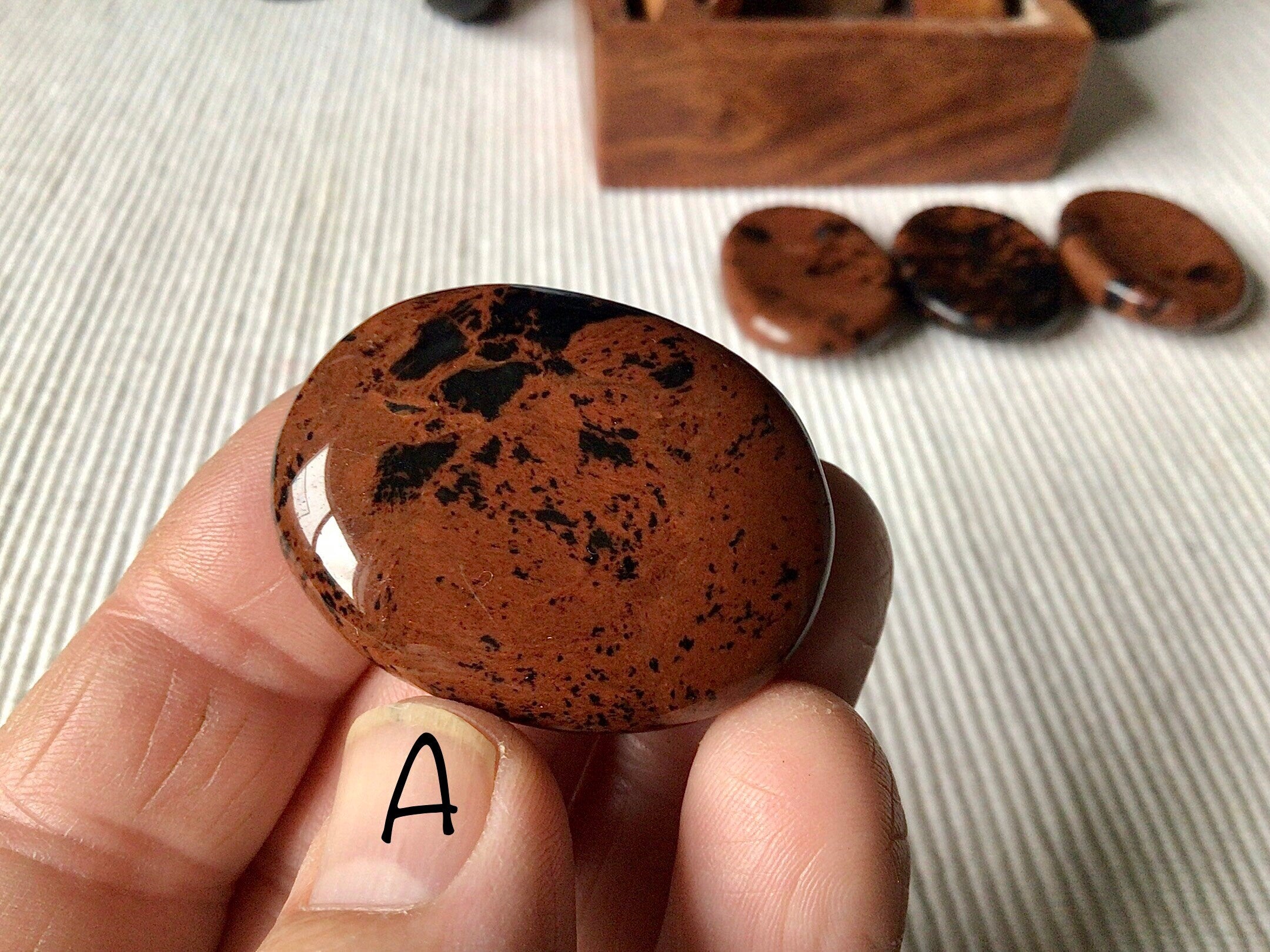 Mahogany Obsidian Thumb Stone/Worry Stone Group 1