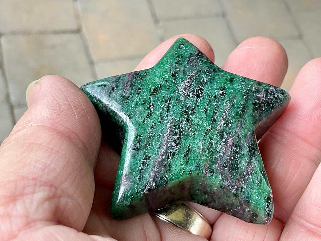 73g Ruby in Zoisite Polished Star 1D