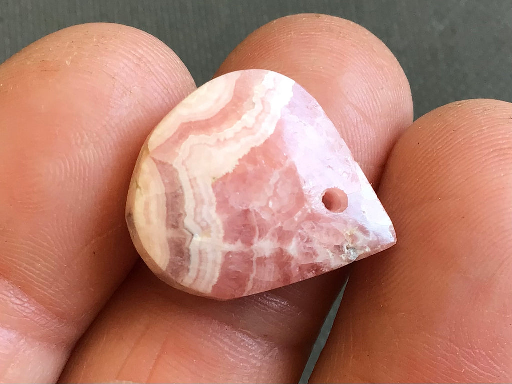 4g Rhodochrosite Drilled Pendant 3C
