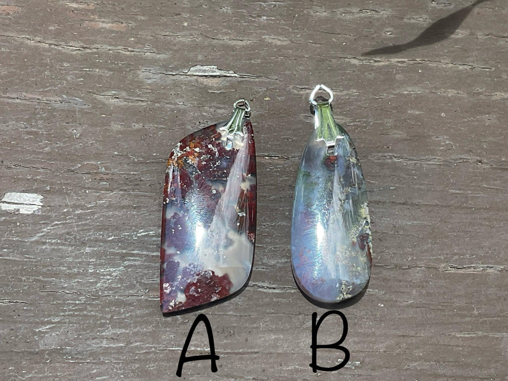 4g Moss Agate Pendant 1B
