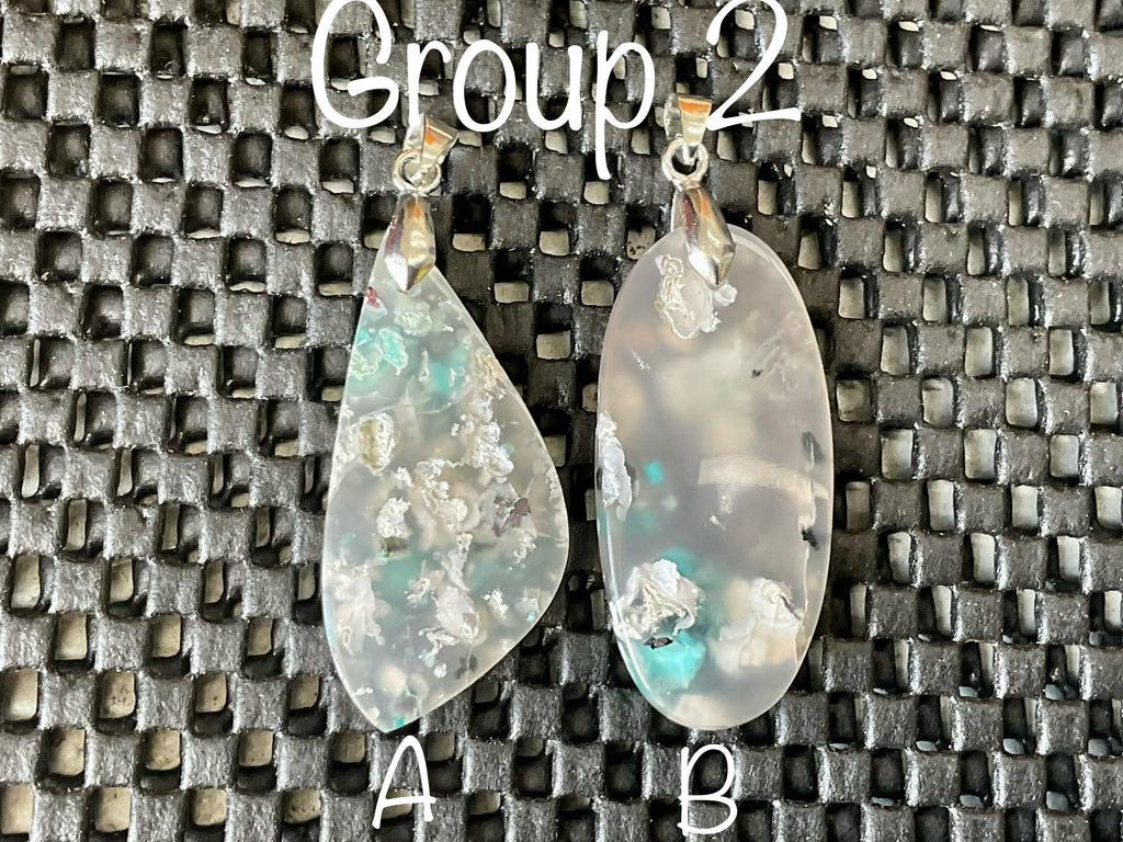 10g Natural Chrysocolla in Chalcedony Pendant 2B