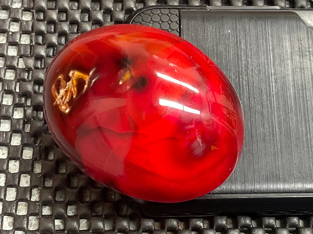 138g Carnelian Orca Agate Palmstone 5A