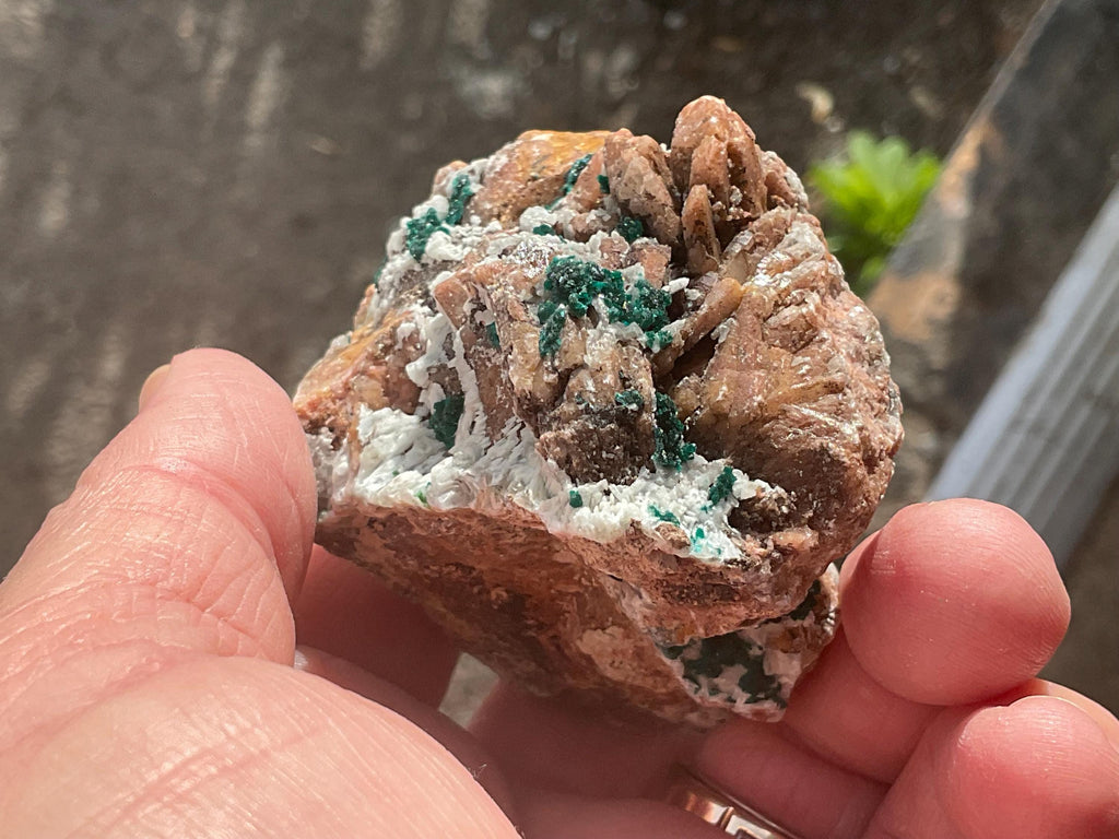 282g Malachite and Selenite on Dolomite Matrix Specimen 1C from Morocco