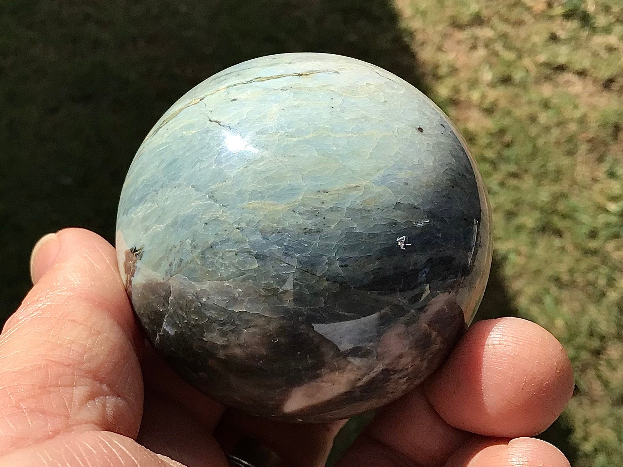 203g Indonesian Duad Jasper Sphere 1D