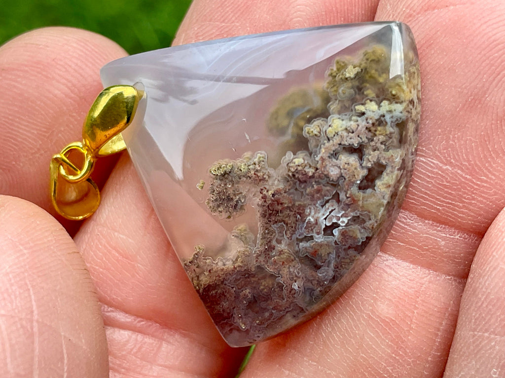 7g Moss Agate/Garden Quartz Pendant D
