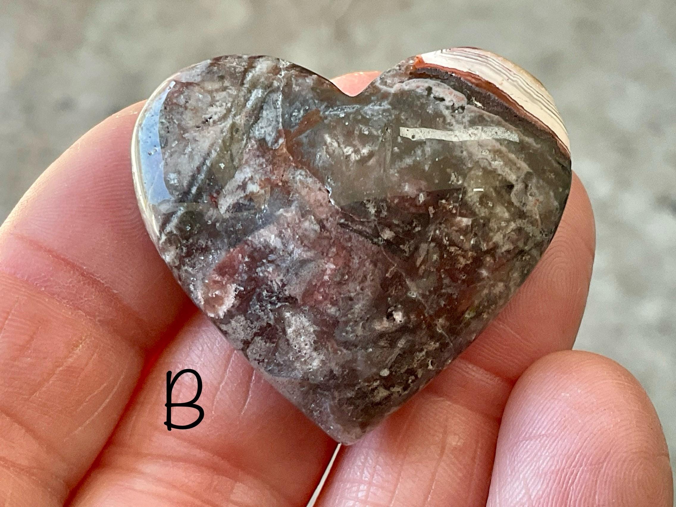 Mexican Crazy Lace Agate Heart Group 4