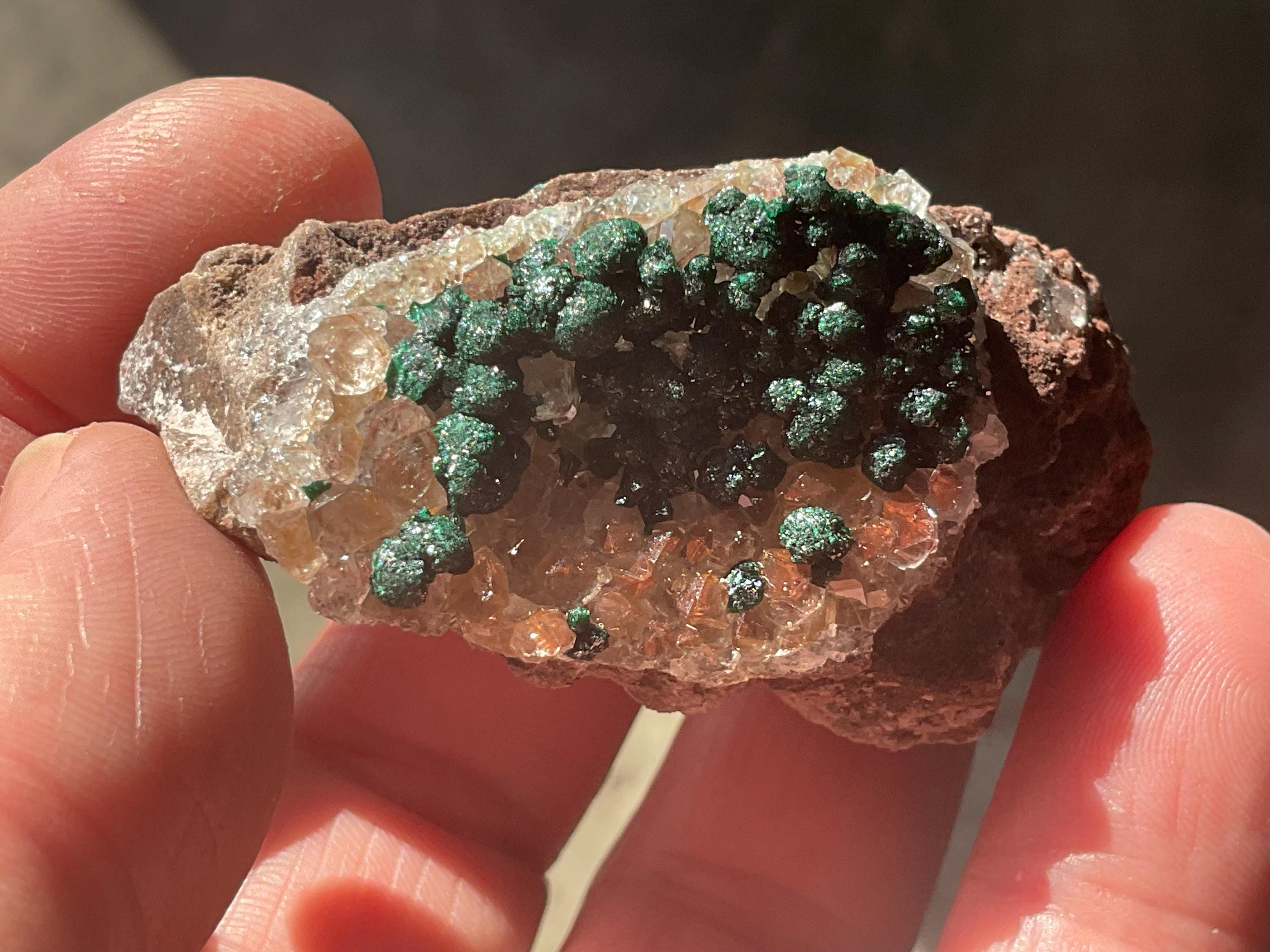 52g Botryoidal Malachite on Quartz Specimen B