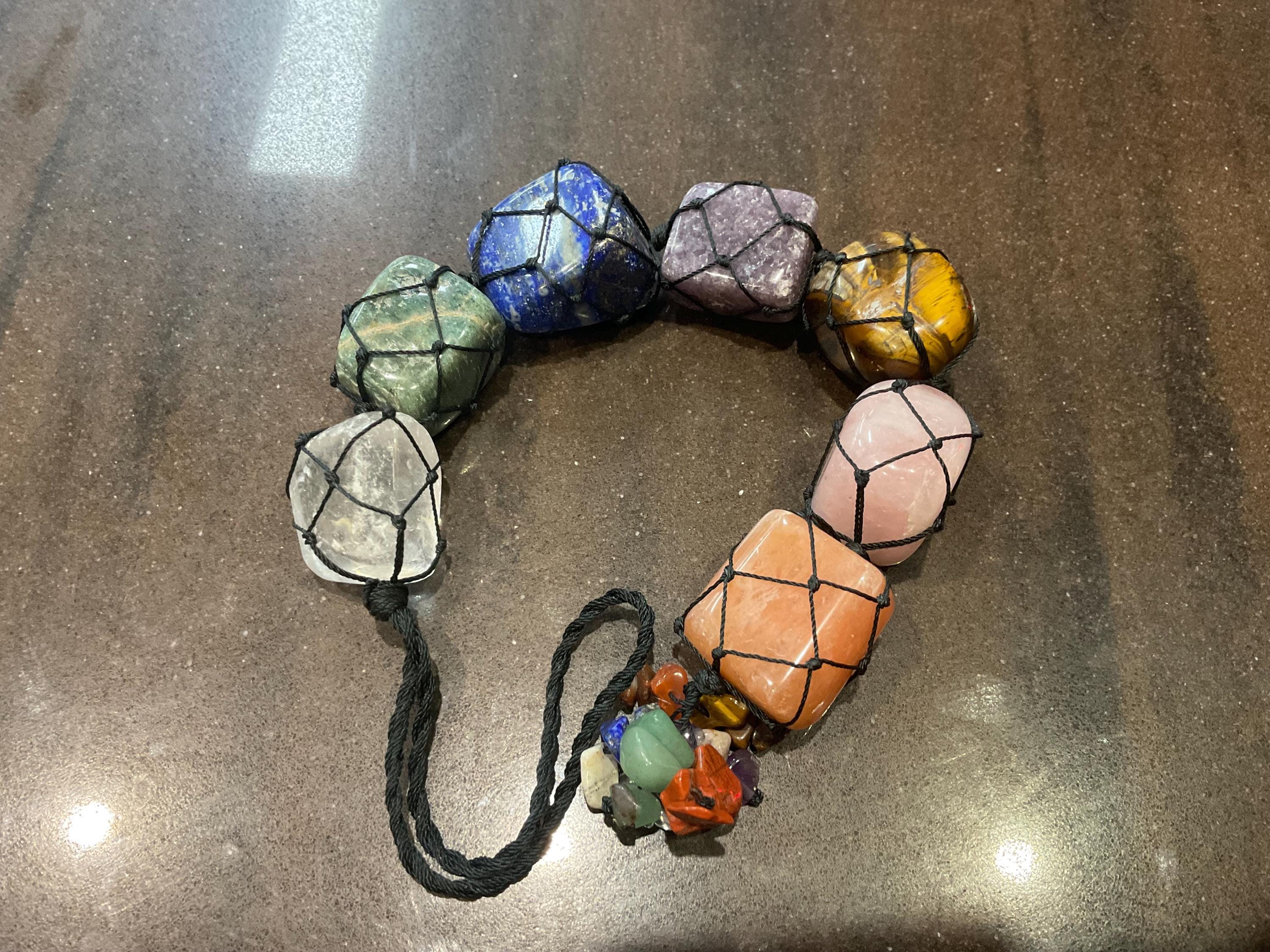 146g - 33cmTumbled Stone Macrama Chakras Hanging