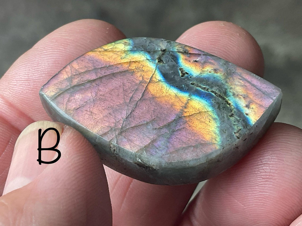 Orange/Purple Labradorite/Specularite Cabochon Group 5