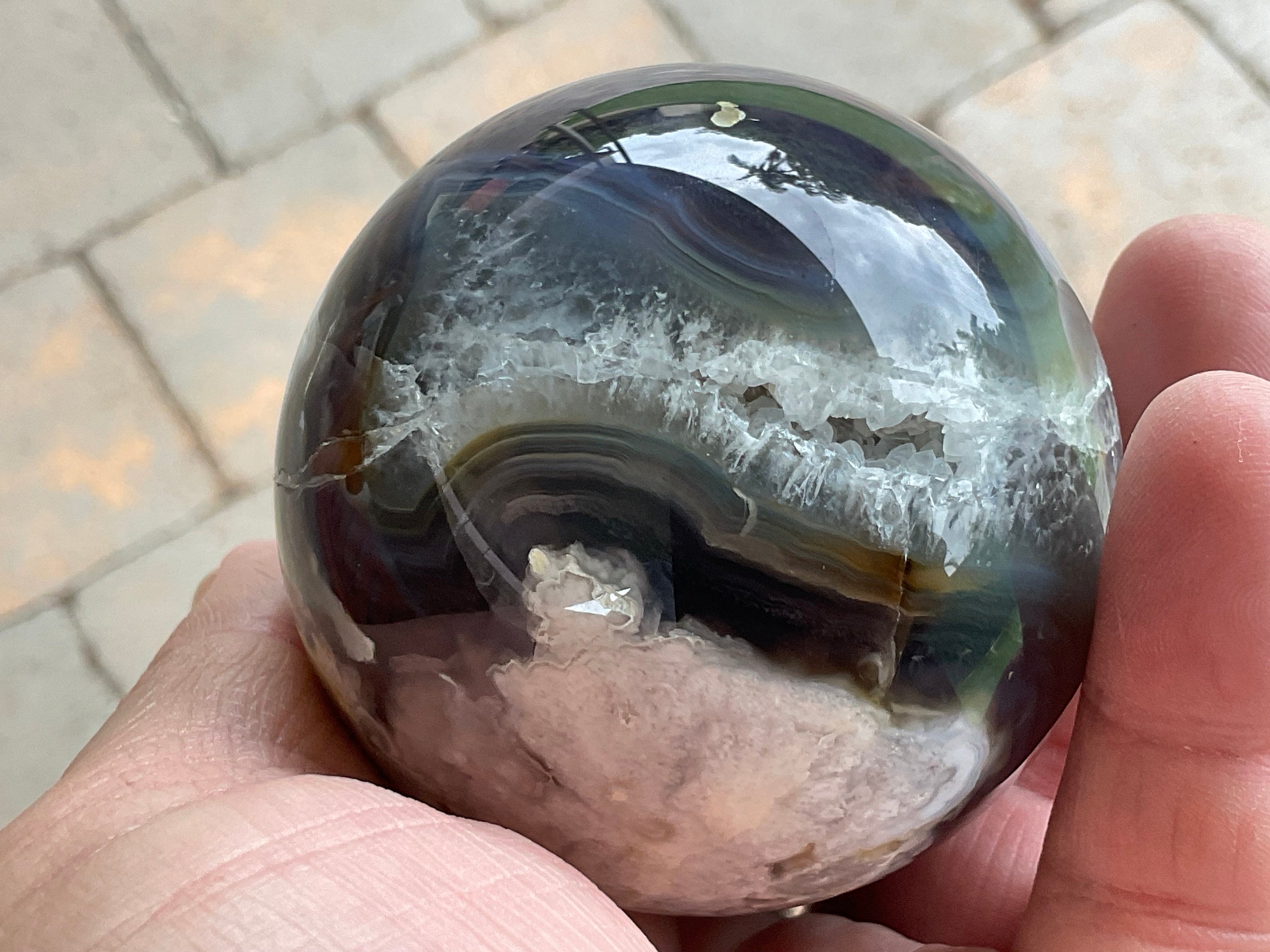 Imperfect 304g Black Flower Agate 5A