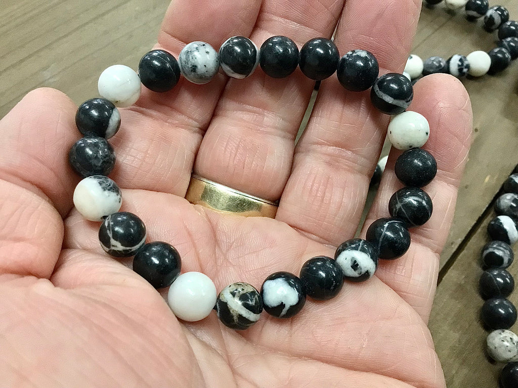 Zebra Jasper 8mm Bead Bracelet