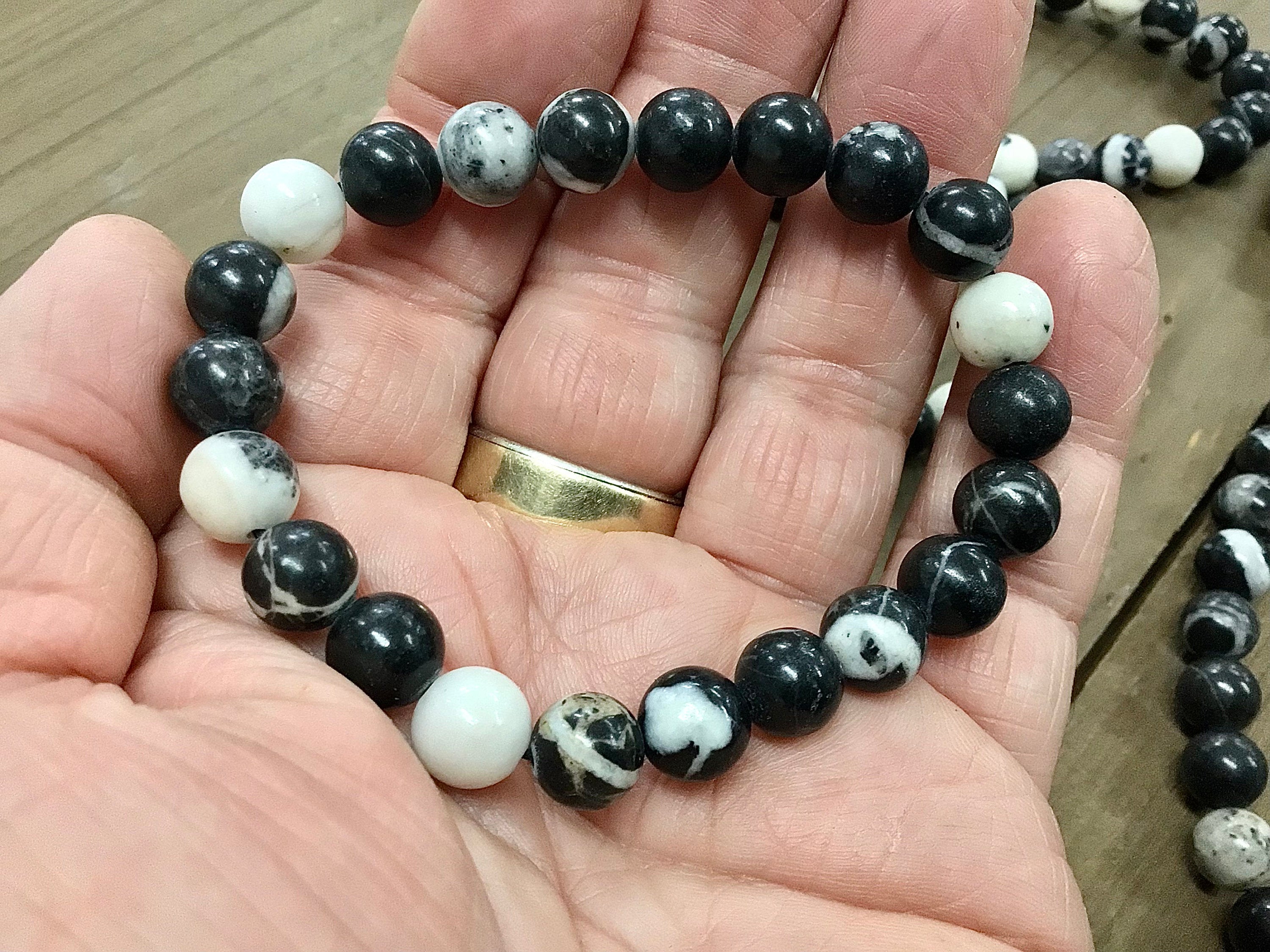 Zebra Jasper 8mm Bead Bracelet