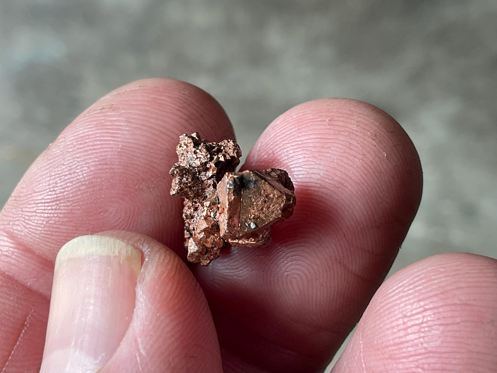 4g Native Copper Pseudomorph after Cuprite Specimen 4A from the Red Dome Mine Australia