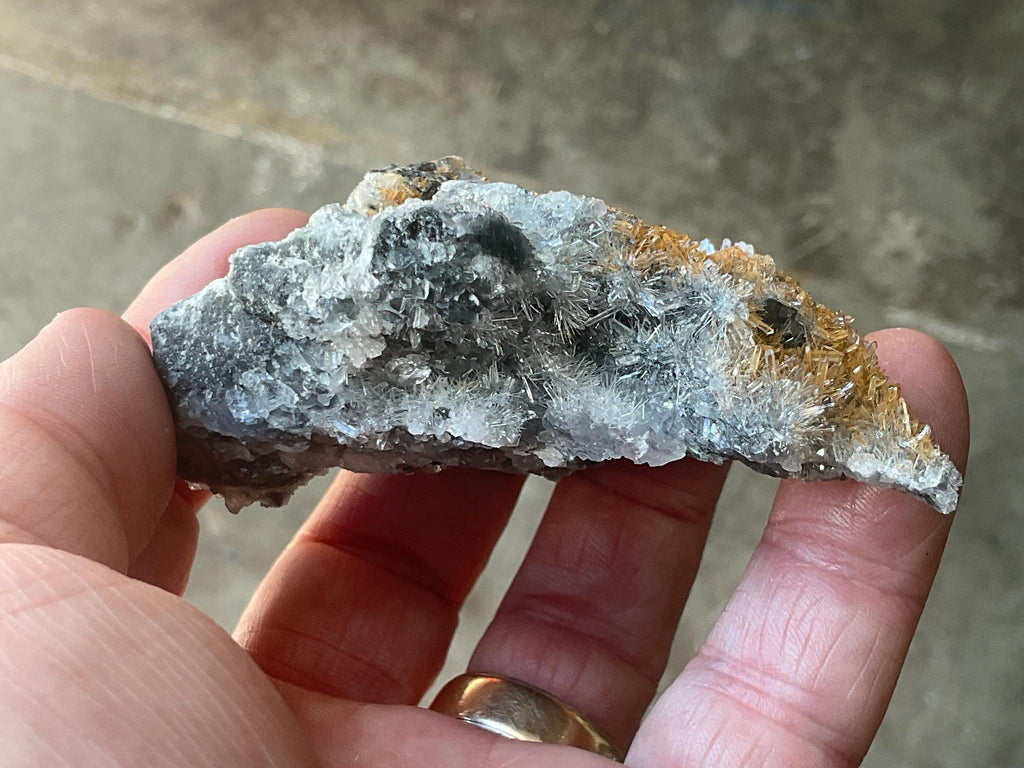 116g Hematite Stained Needle Quartz with Fluorite Specimen 1A from Fujian, China