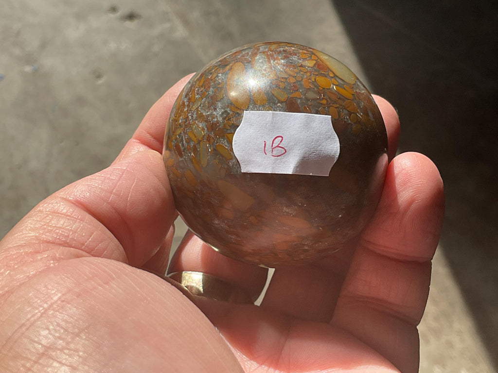 182g Bamboo Jasper Sphere 1B (Perfectly Imperfect)