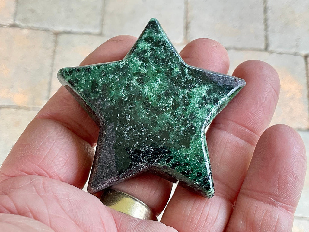 70g Ruby in Zoisite Polished Star 1B