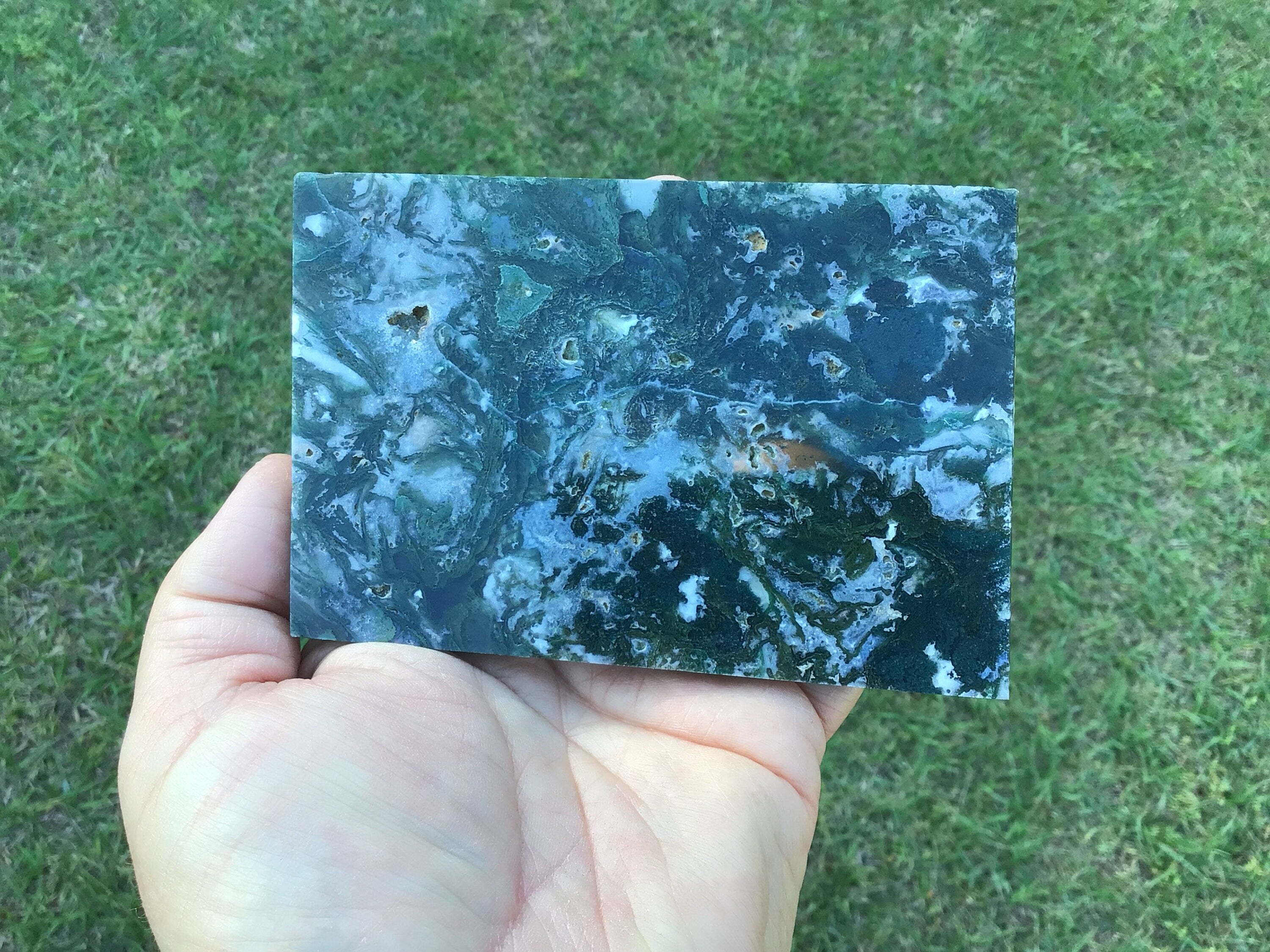 198g Moss Agate Polished Slab 4D