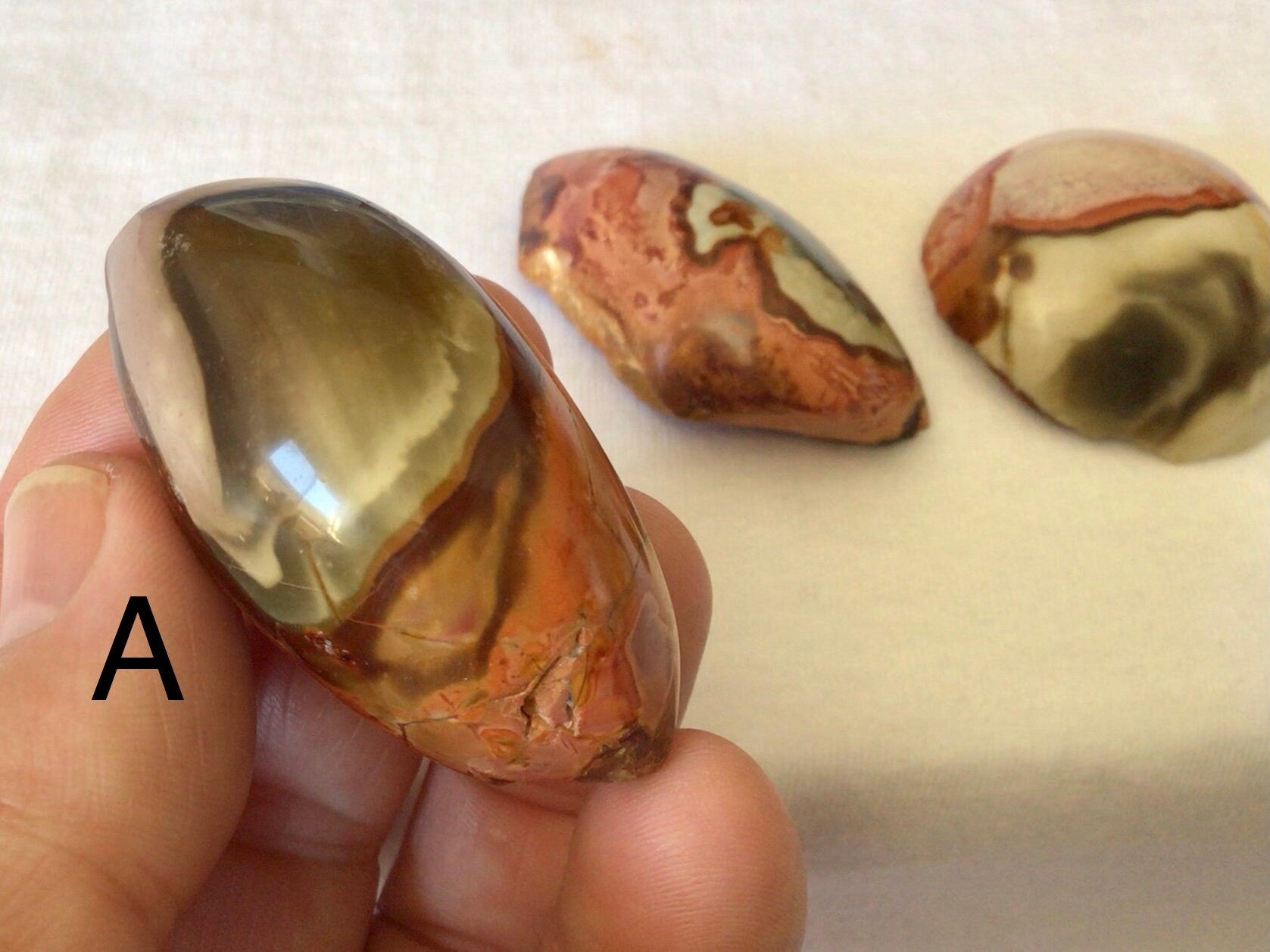 Polychrome Jasper One Side Polished Palmstone Group 3