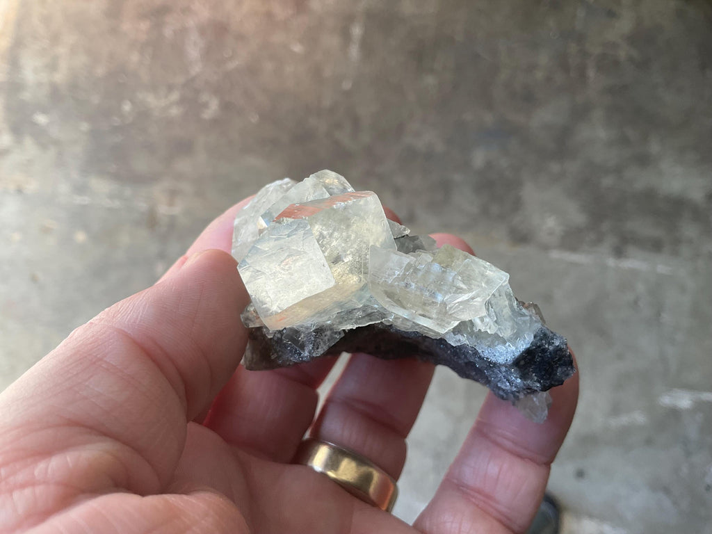 88g Champagne Diamond Calcite on Sphalerite/Quartz Specimen from Fujian, China
