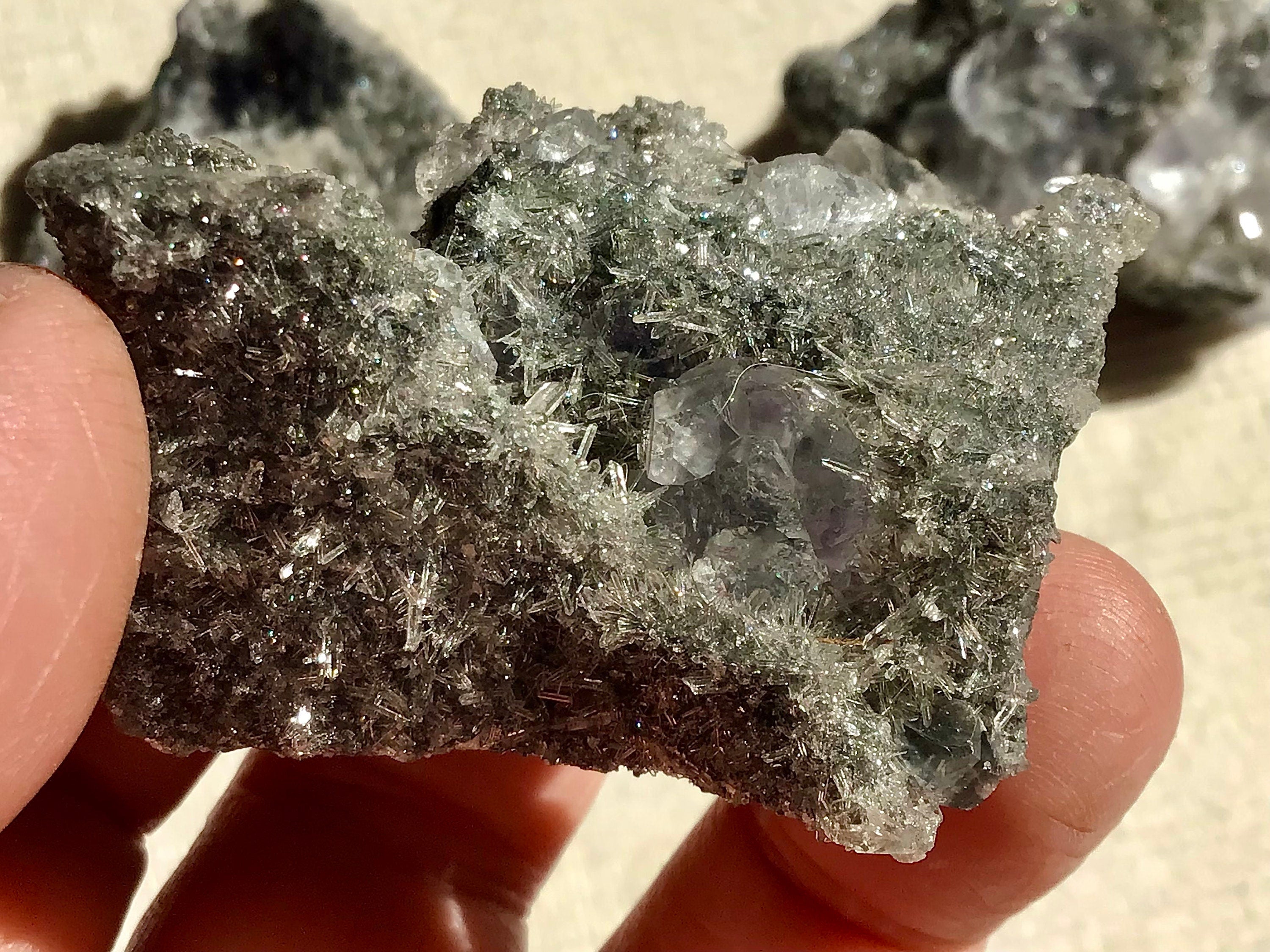 75g Fujian Fluorite on Needle Quartz Specimen 1