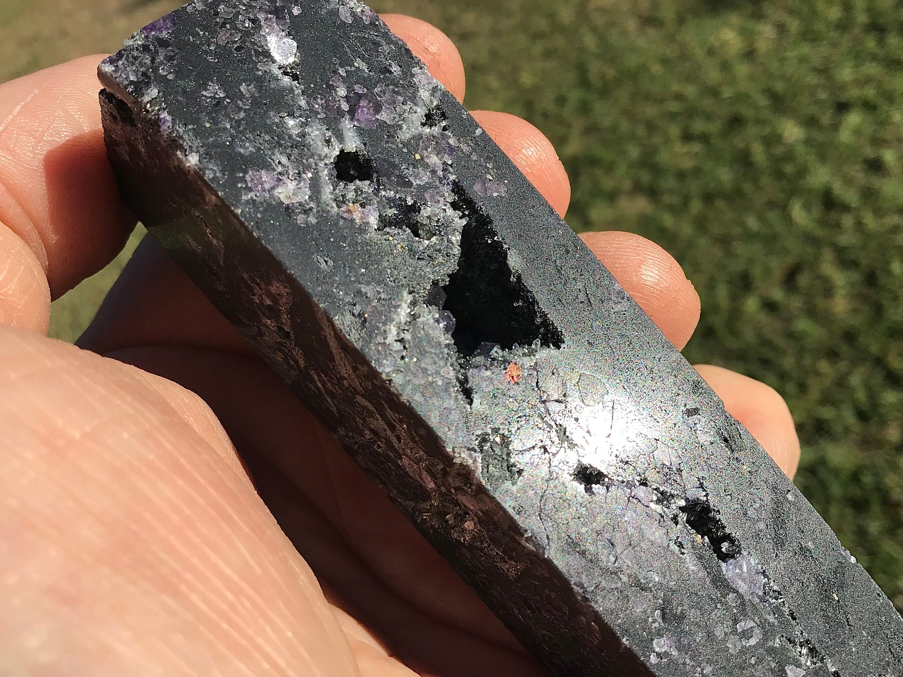 117g Sphalerite Generator with Lavender Fluorite and Clear Quartz 3B