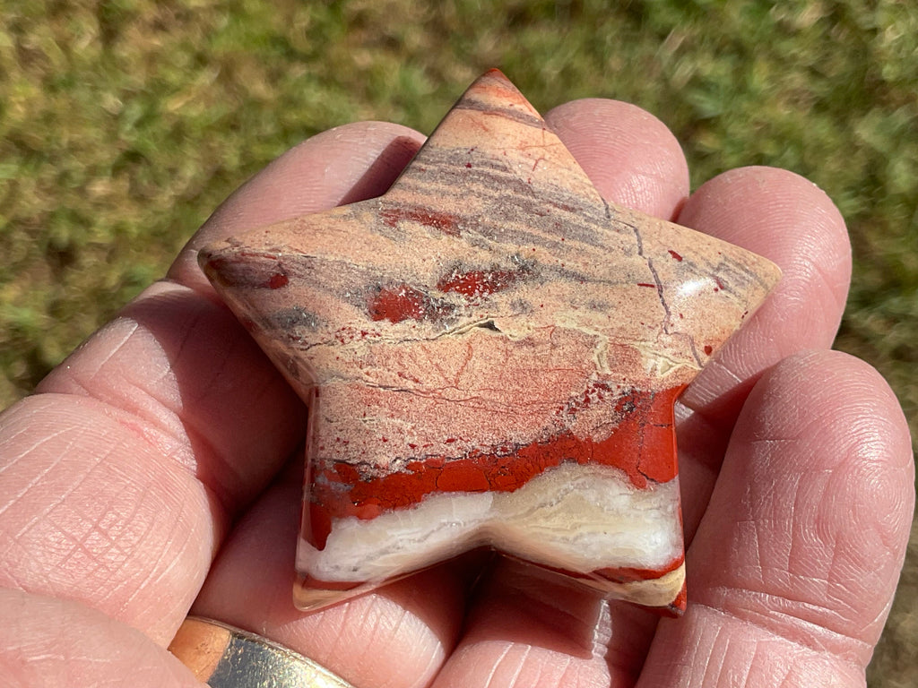 40g Brecciated Red Jasper with Chalcedony Star 3A
